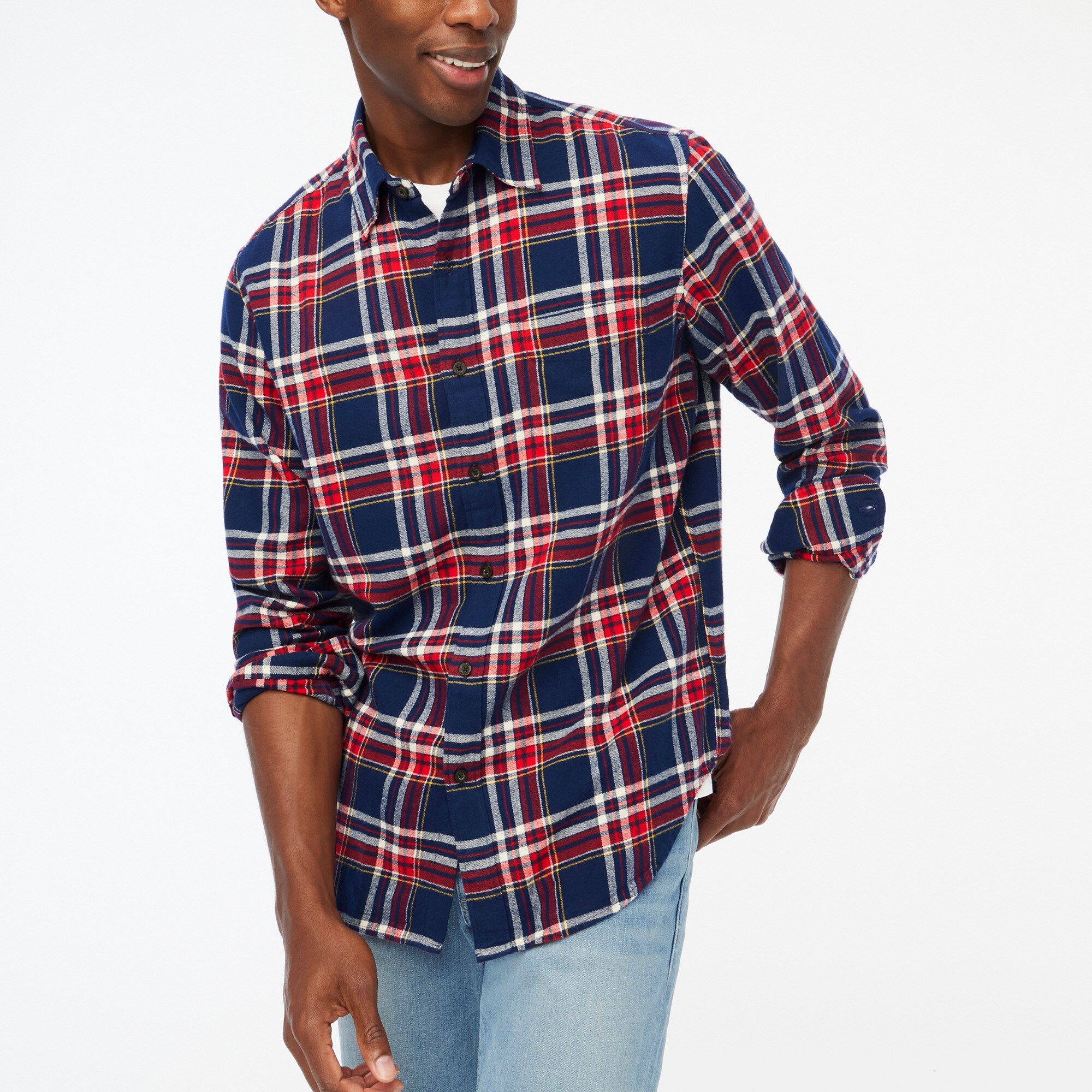 factory: classic plaid flannel shirt for men