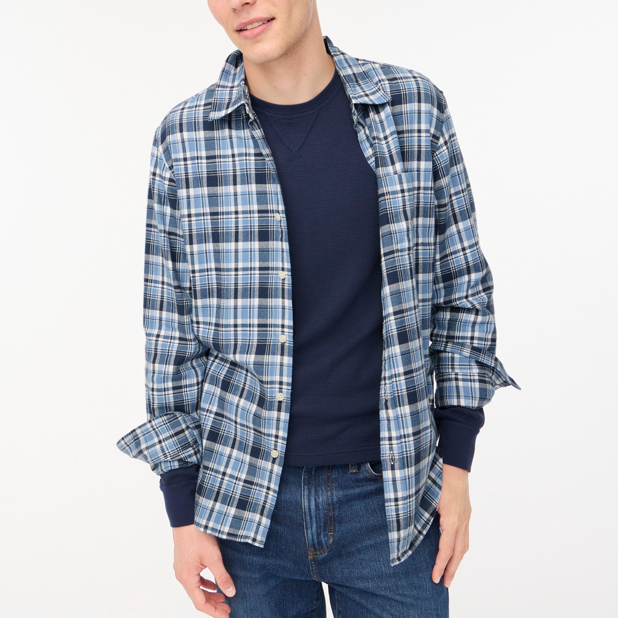 factory: classic plaid flannel shirt for men