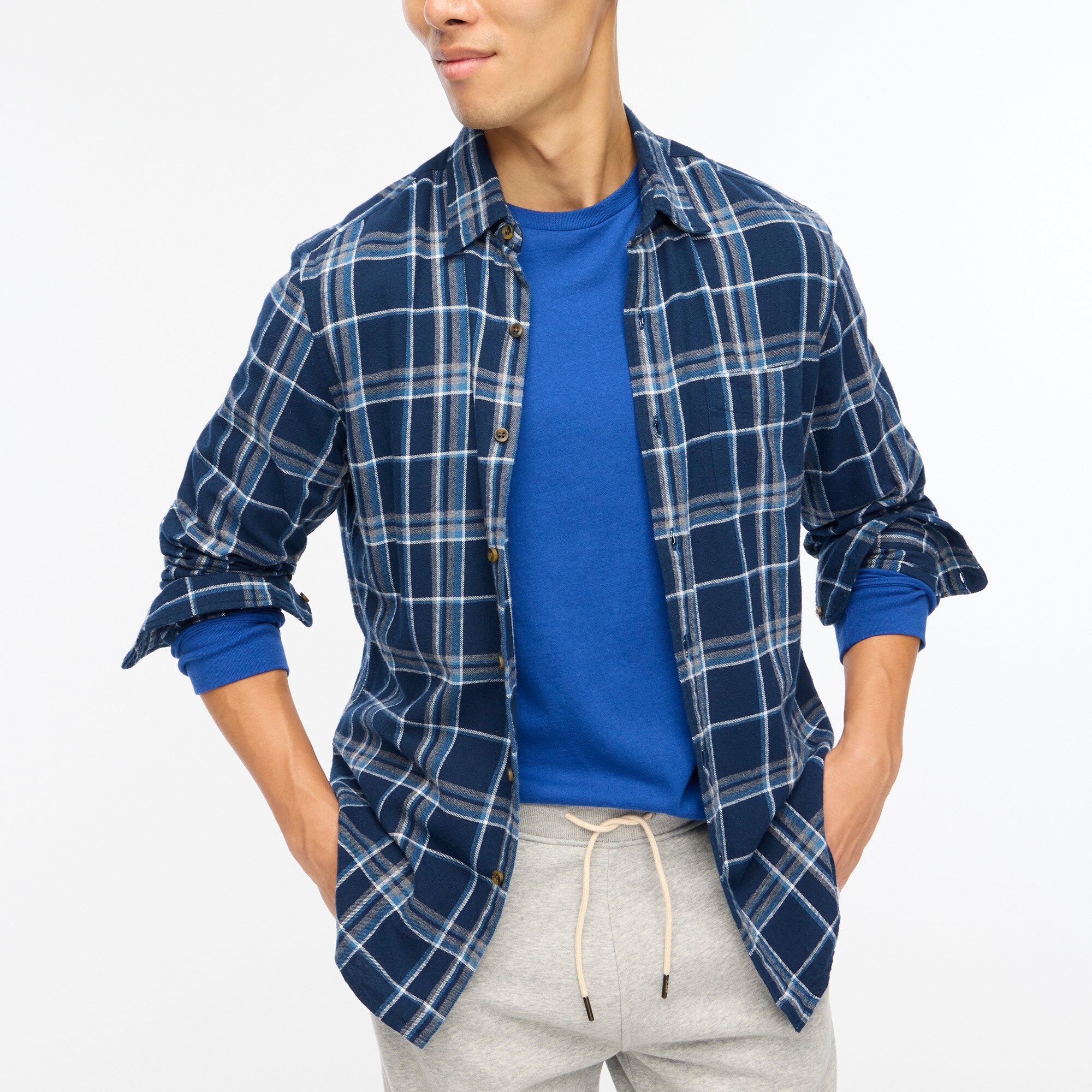 mens Classic plaid flannel shirt