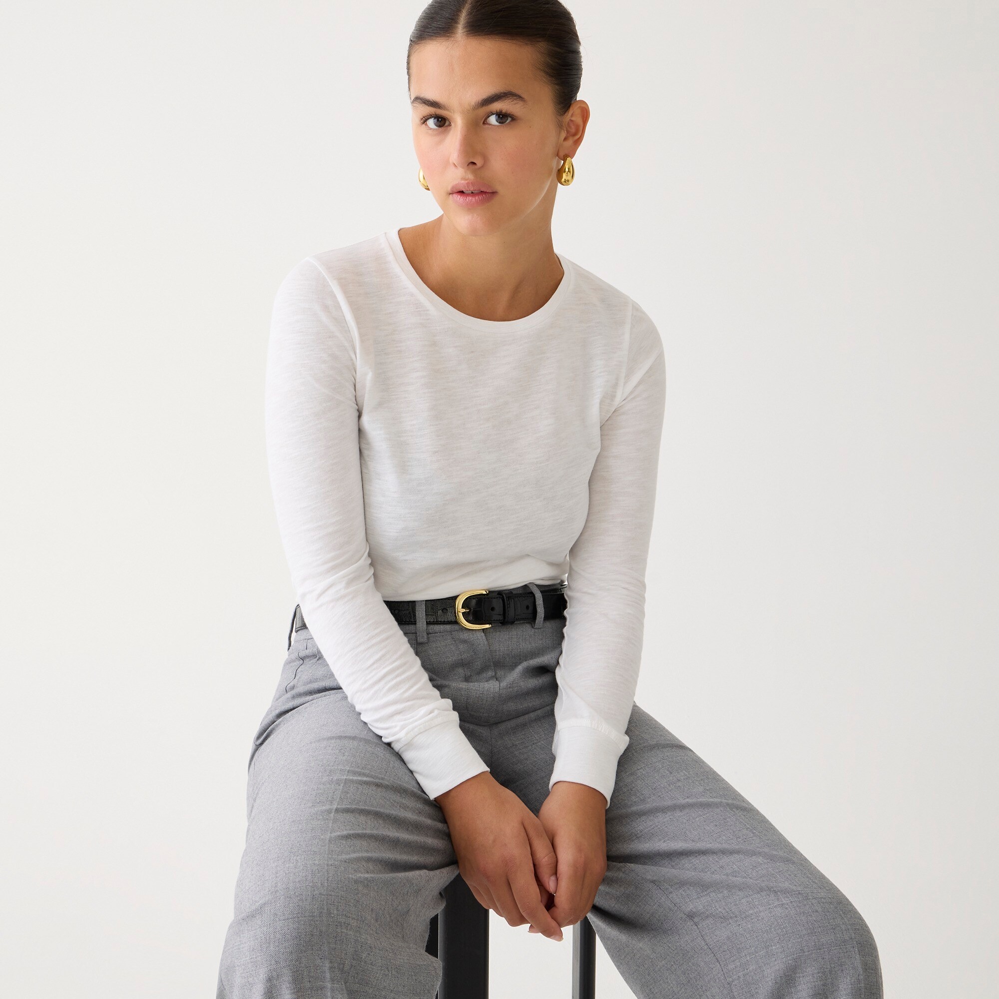 Vintage Cotton Crewneck Long-sleeve T-shirt For Women | J.Crew
