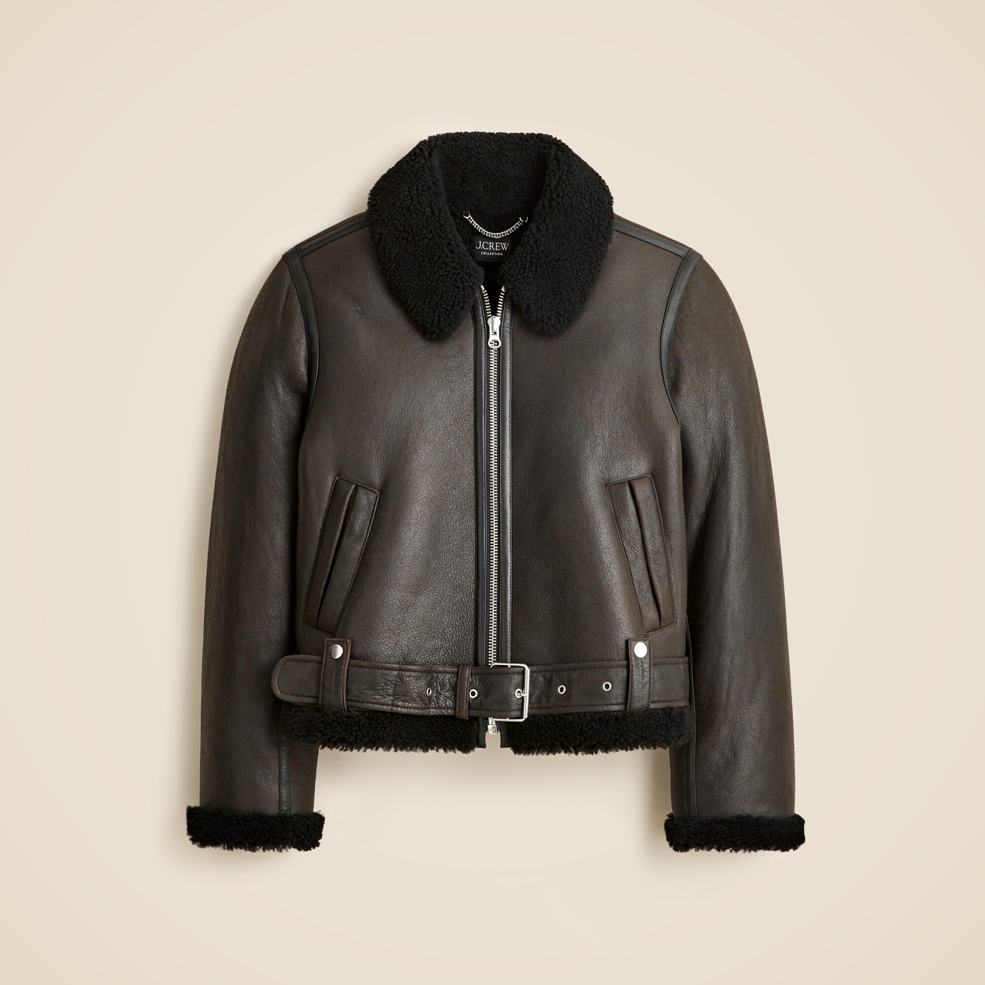 Collection shearling leather jacket