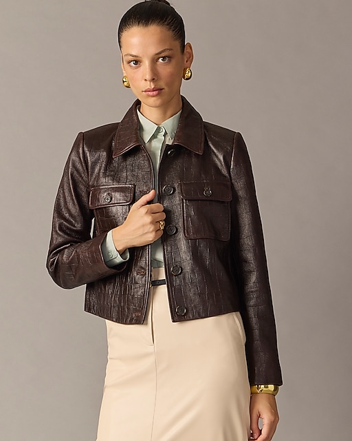  Collection lady jacket in embossed leather