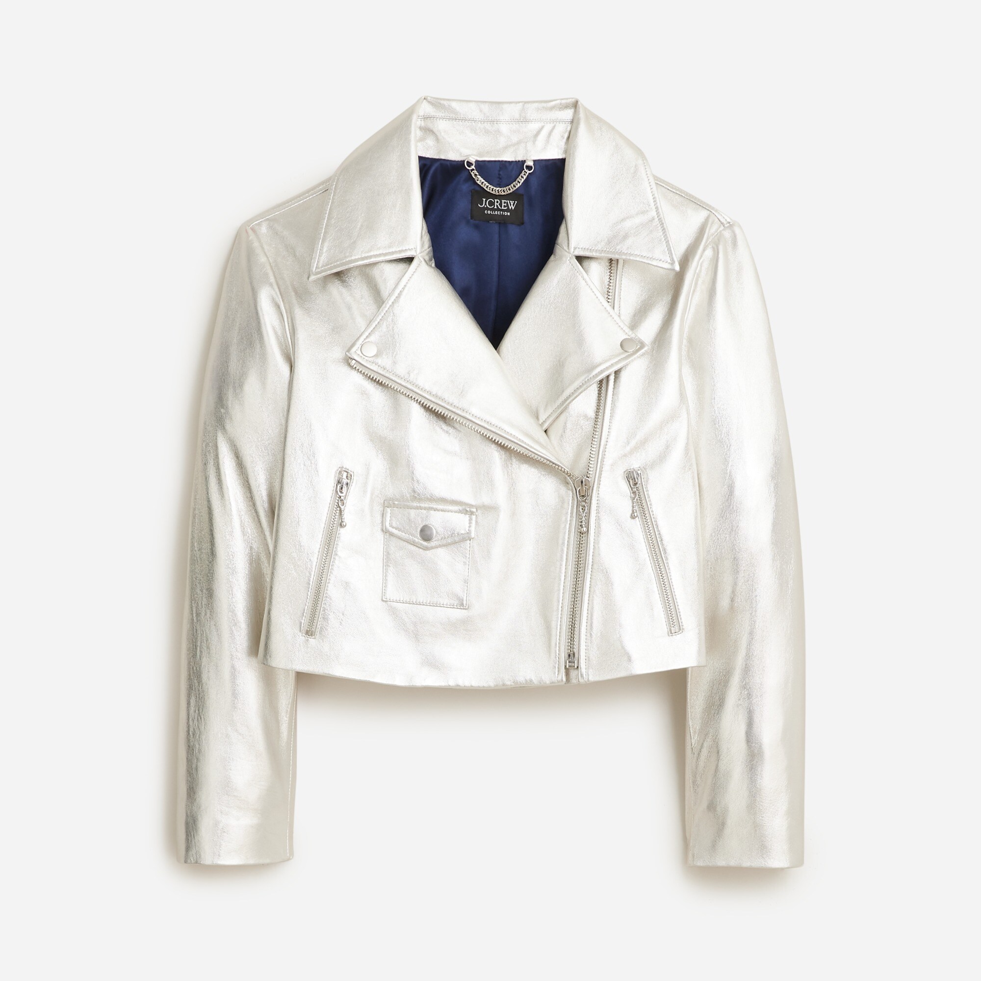 womens Collection limited-edition silver leather jacket