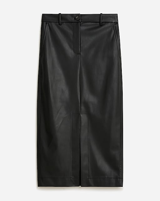 womens Faux-leather pencil skirt
