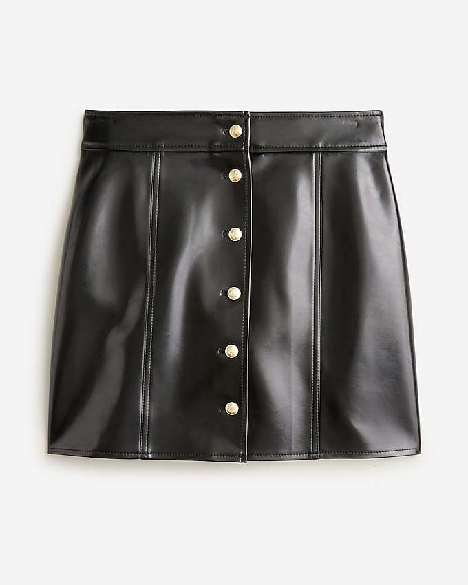 J.Crew: Collection Button-front Skirt In Patent Leather For Women