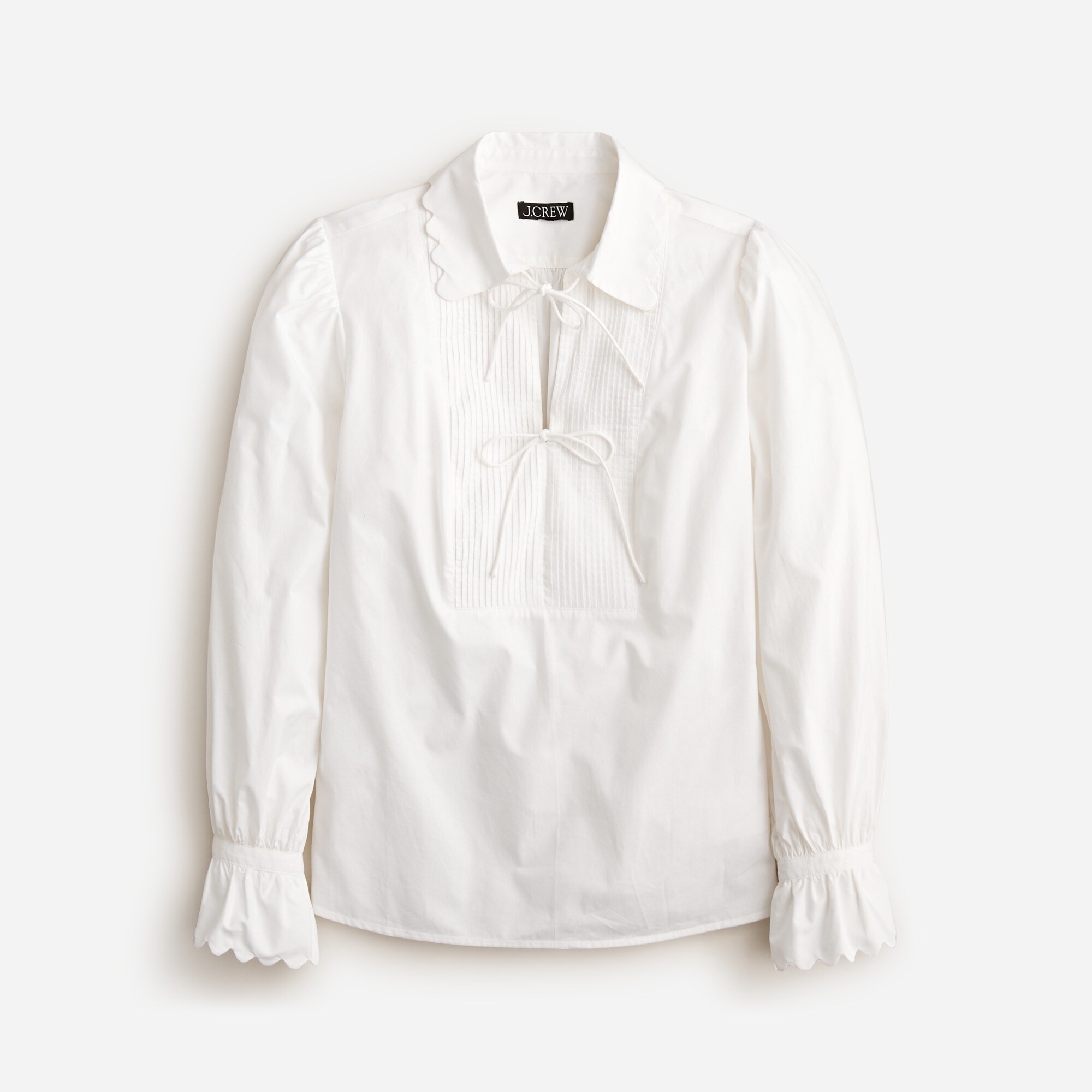  Scalloped popover top in cotton poplin