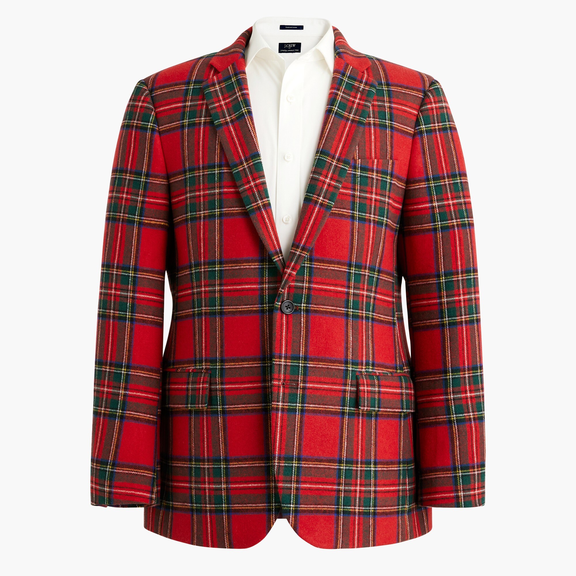 Tartan slim-fit blazer