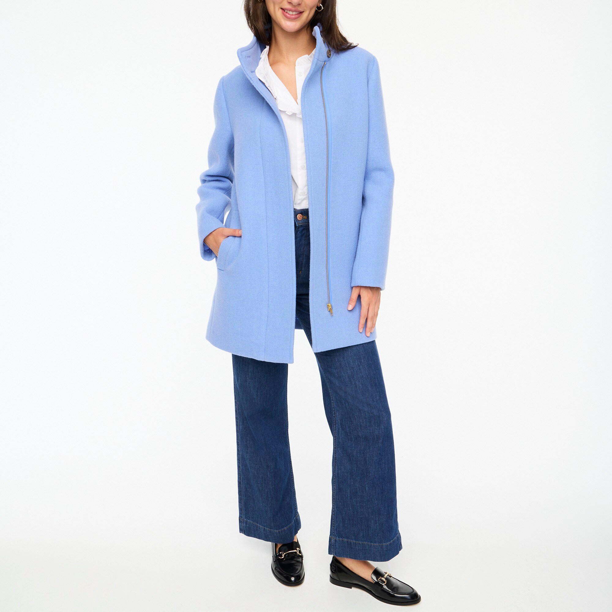womens Button-neck city coat
