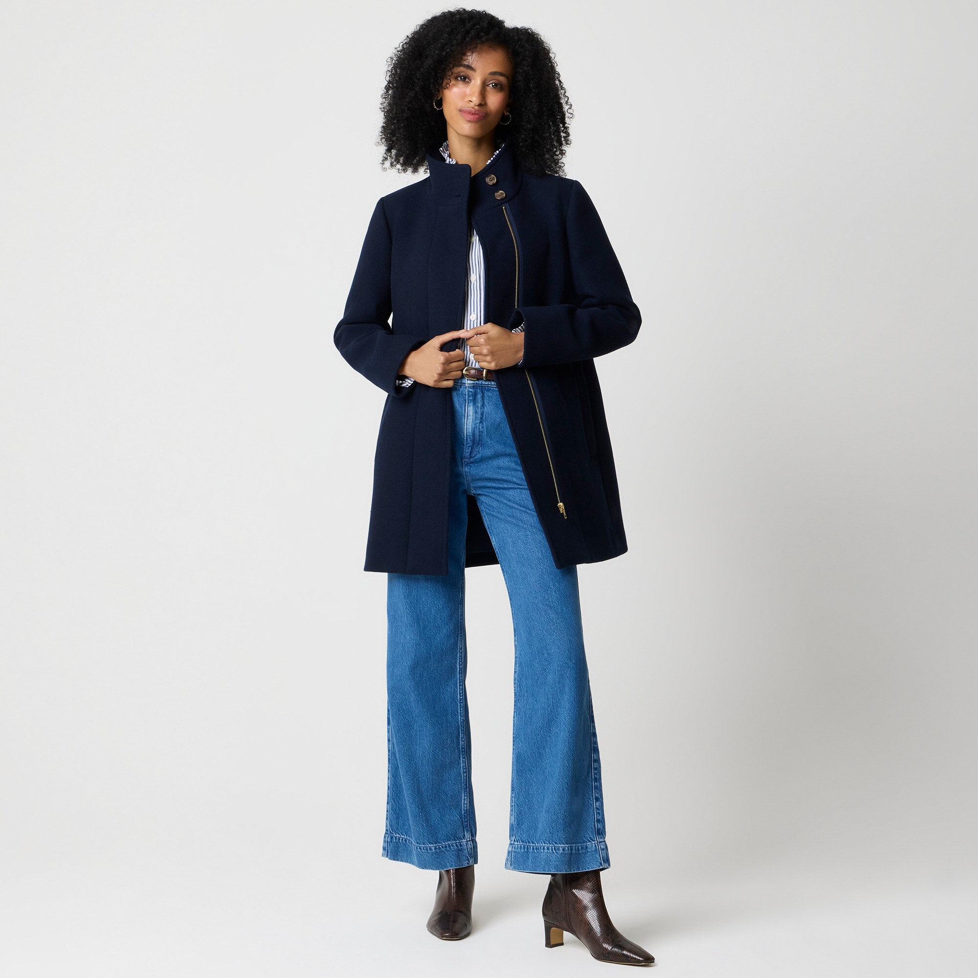  City coat with button neck