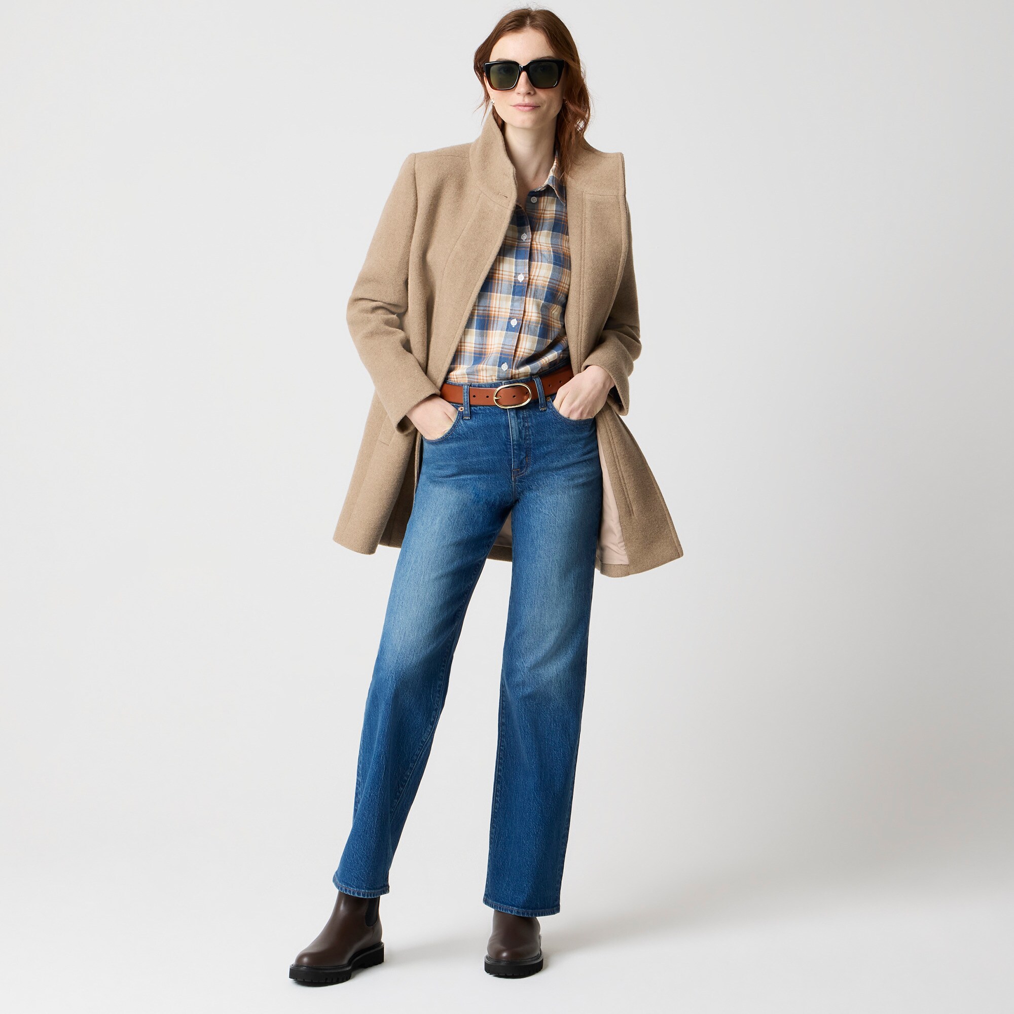  City coat with button neck