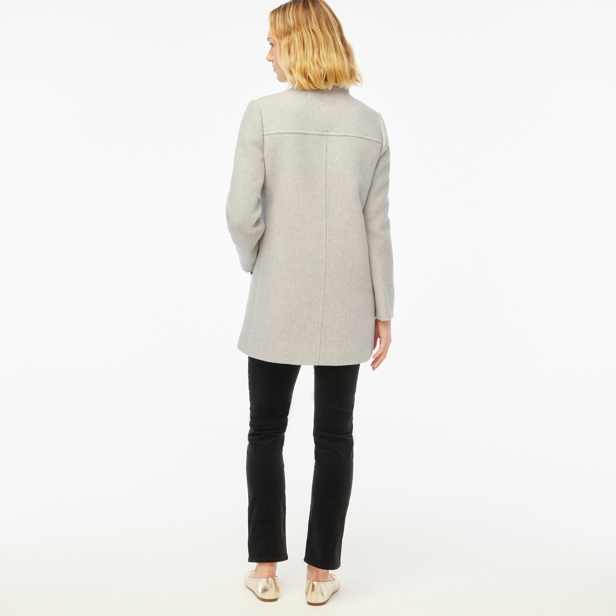 Wool blend Button neck City Coat For Women Factory