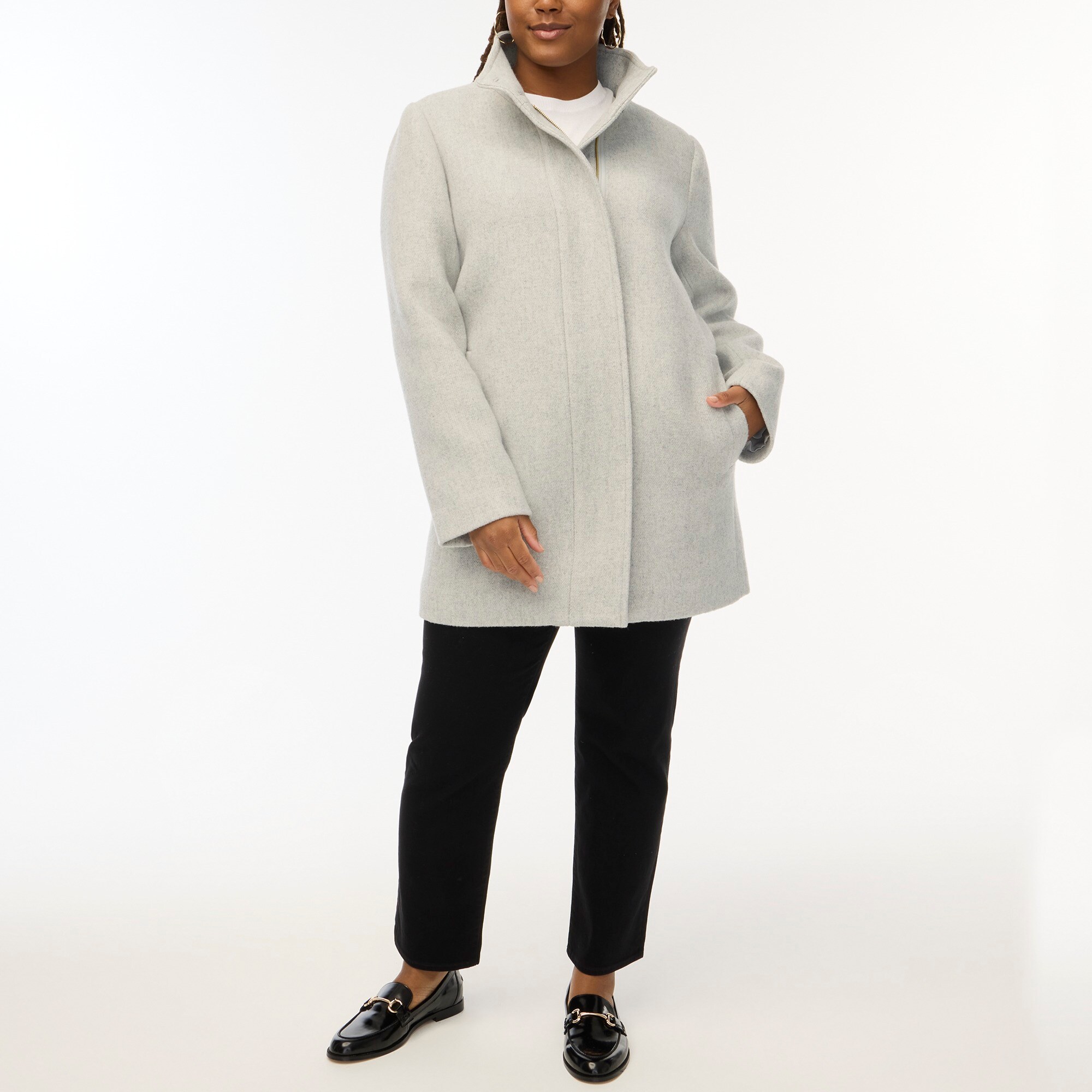 City coat with button neck