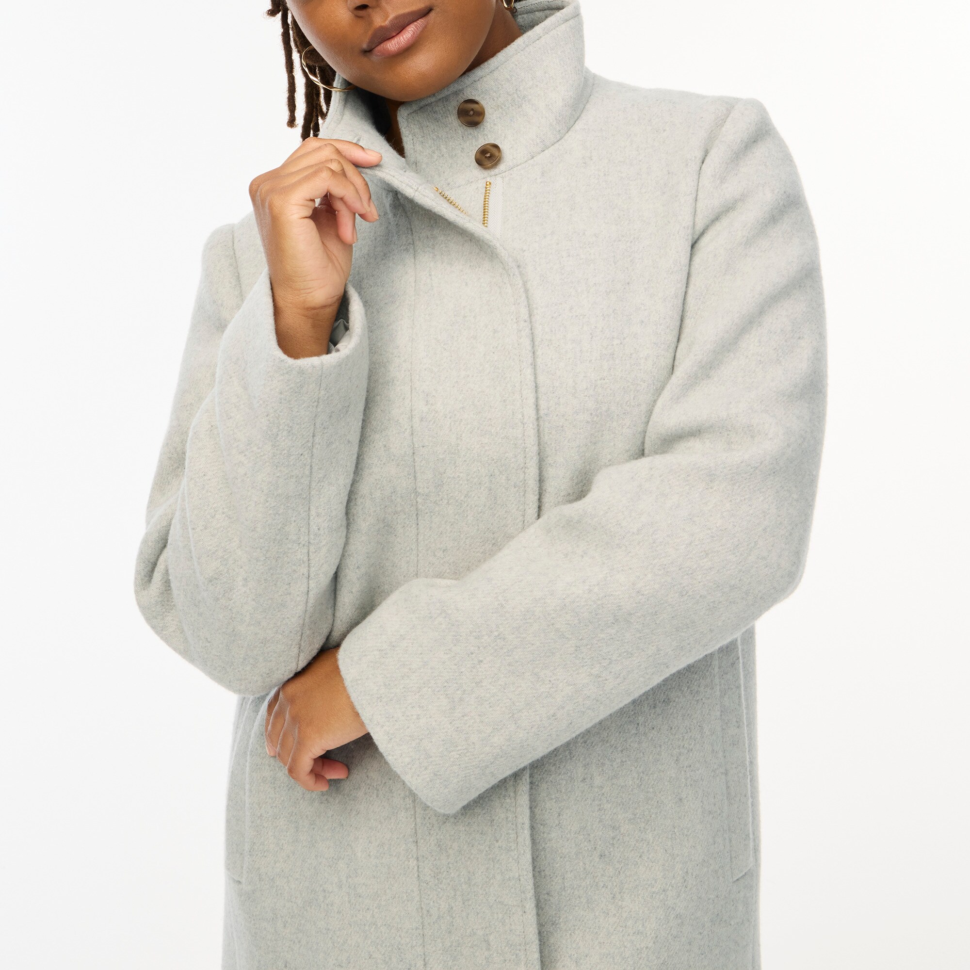 City coat with button neck