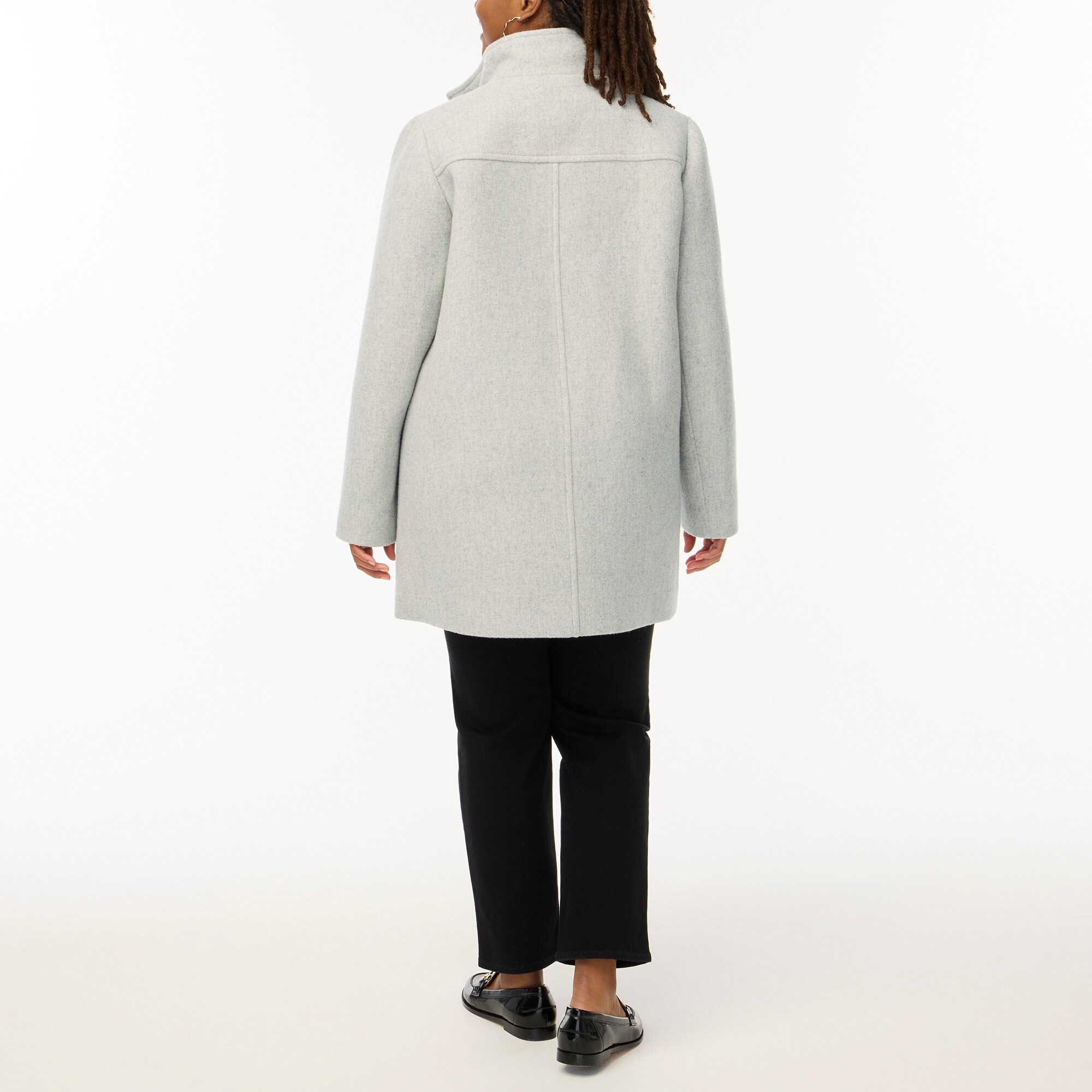 Factory Wool blend Button neck City Coat For Women