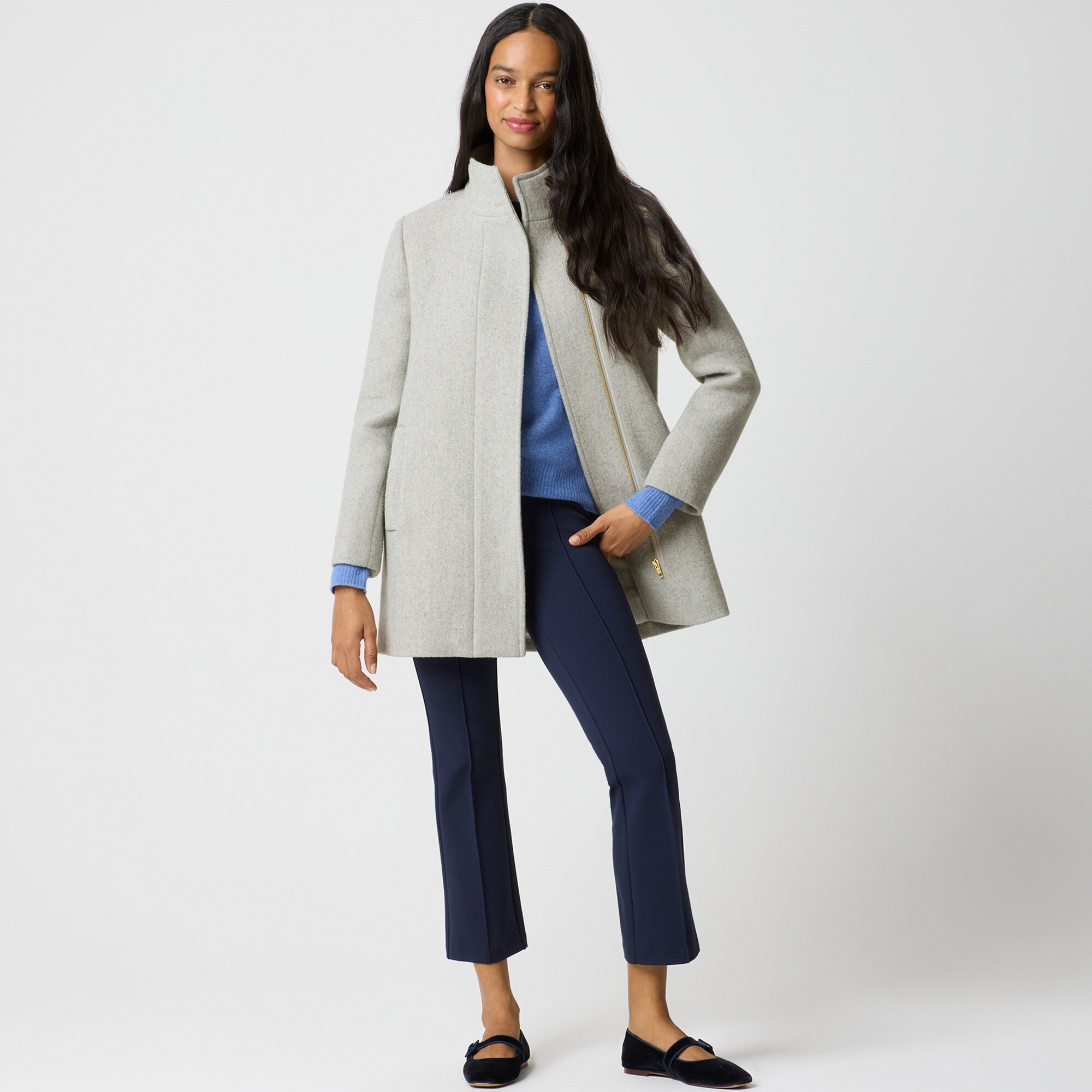 City coat with button neck