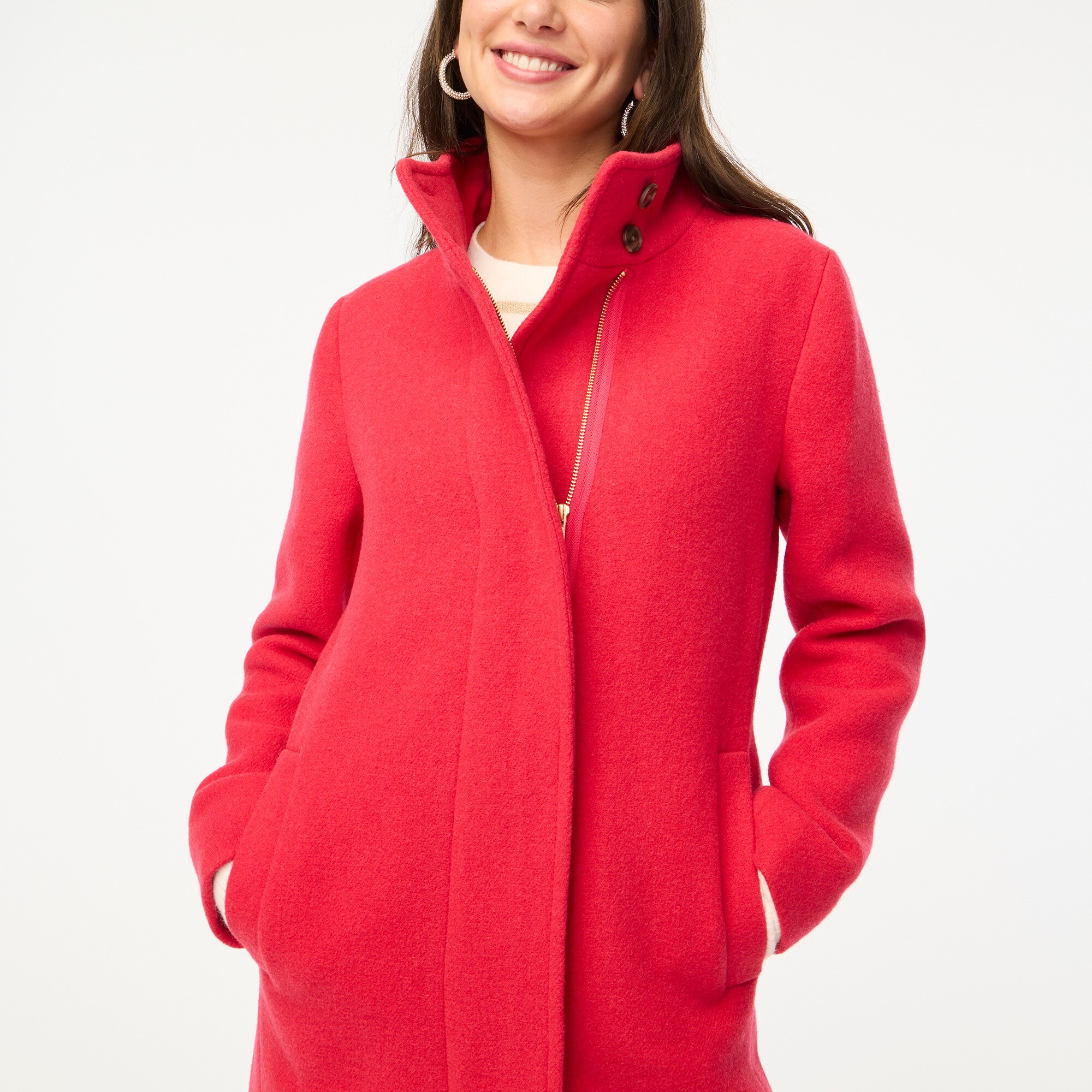 womens Button-neck city coat