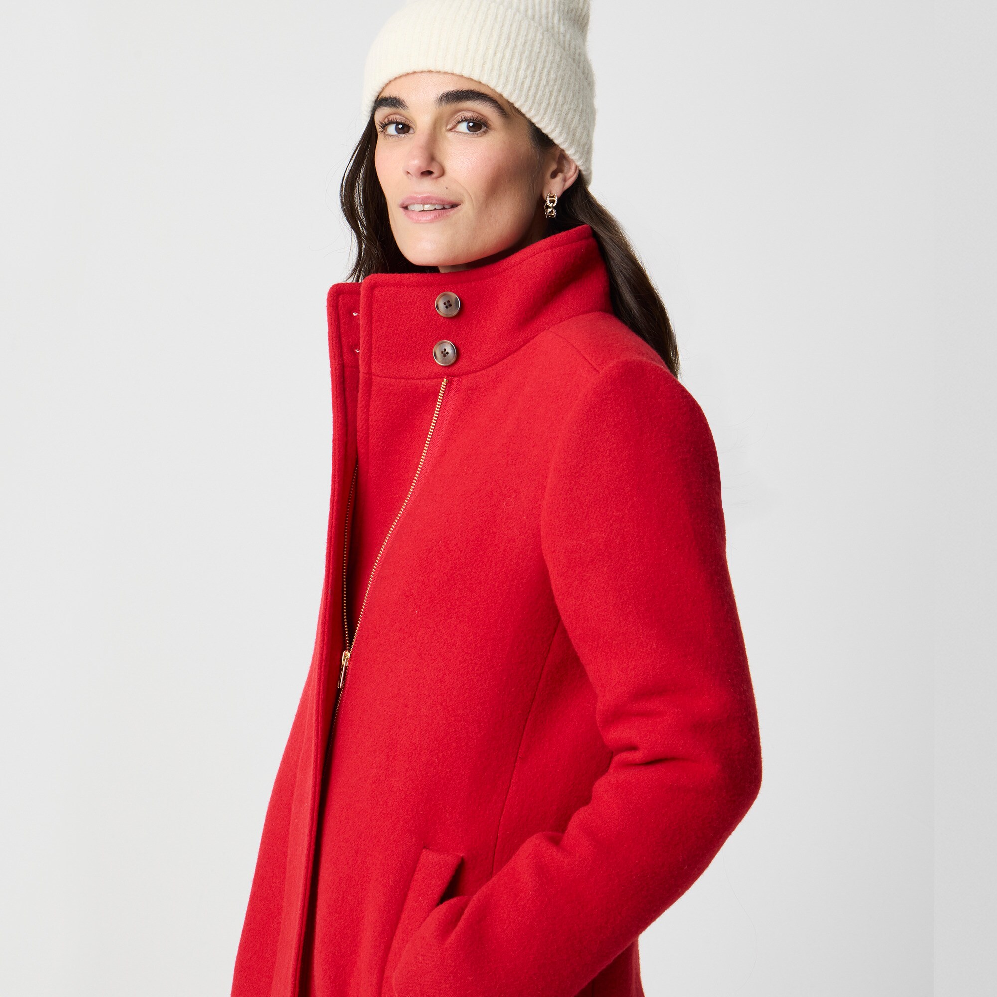 City coat with button neck