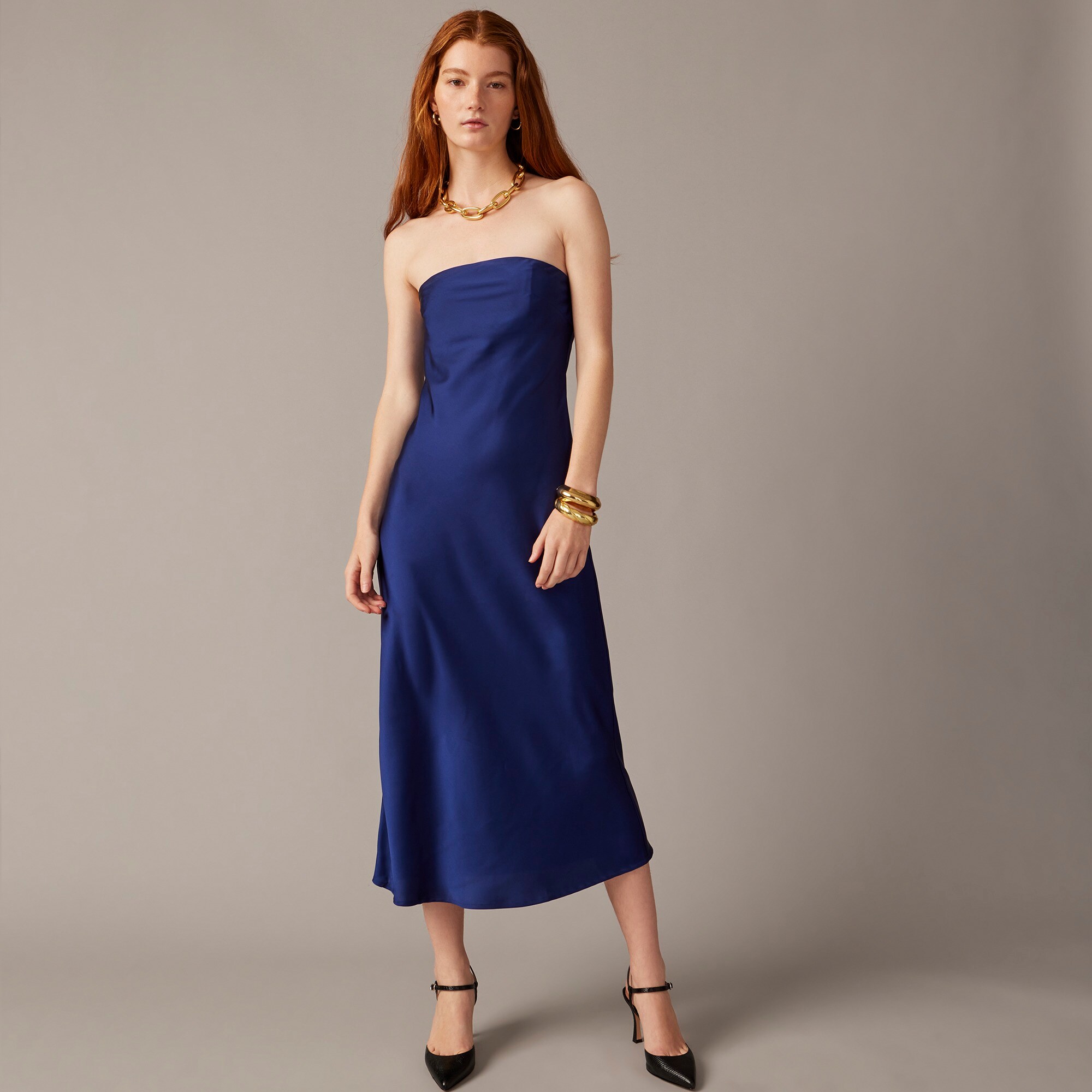J.Crew Collection Strapless Slip Dress In Luster Charmeuse For