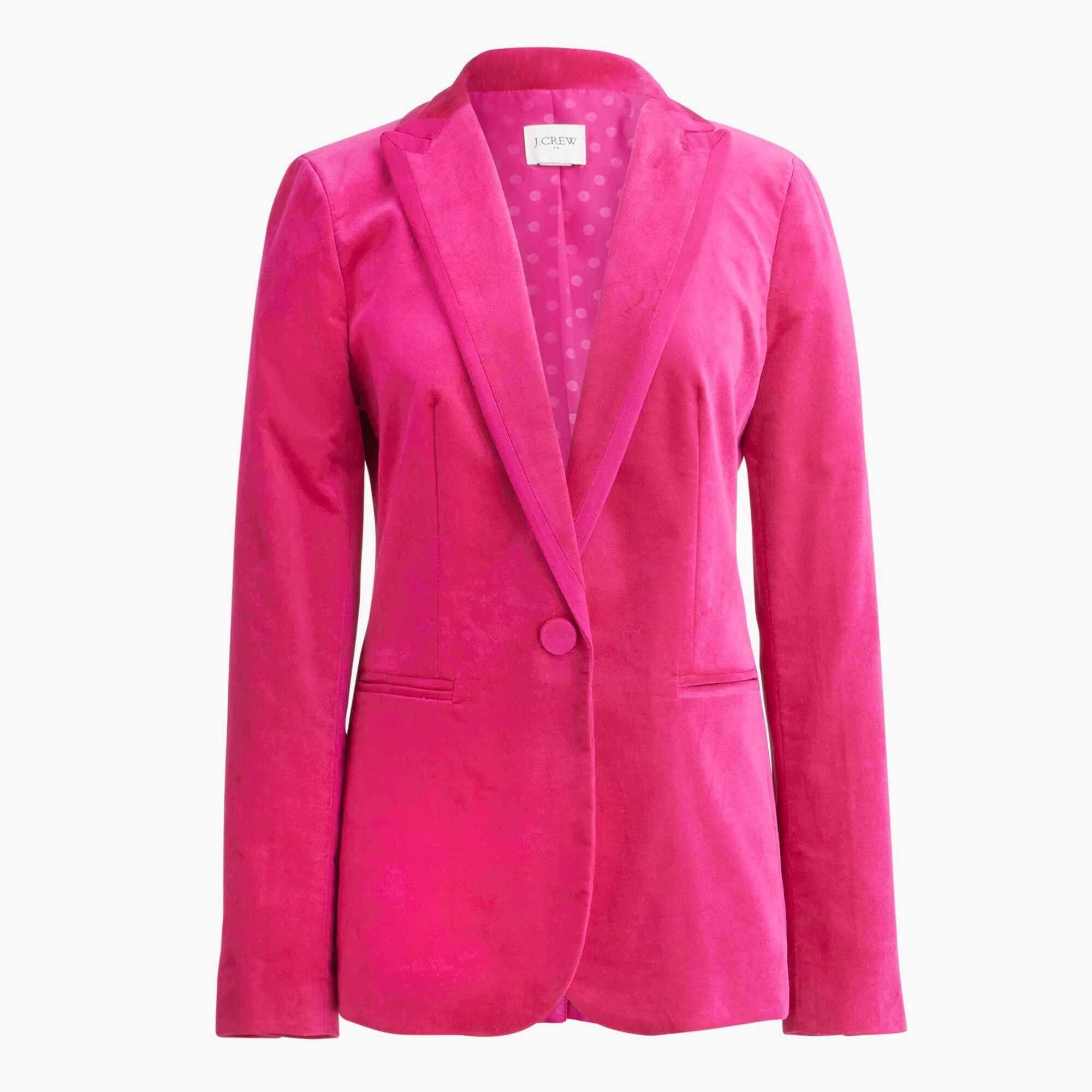 Petite velvet one-button blazer