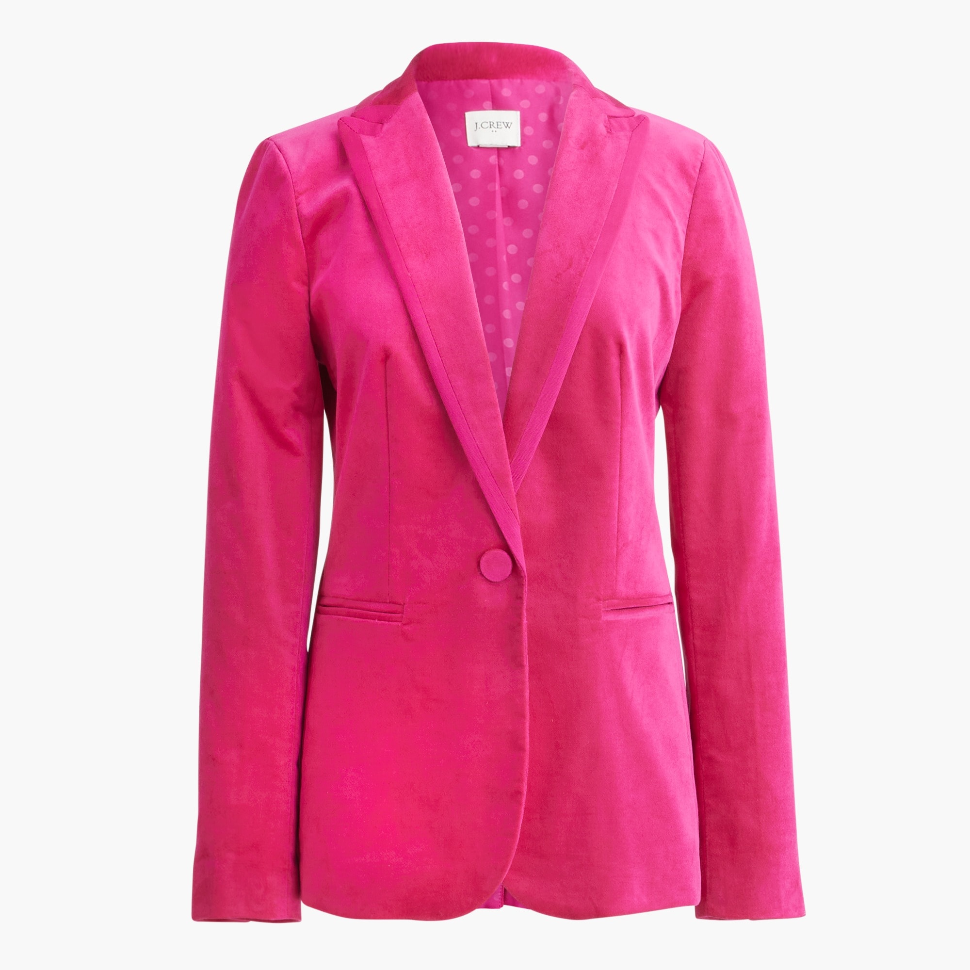 Velvet one-button blazer