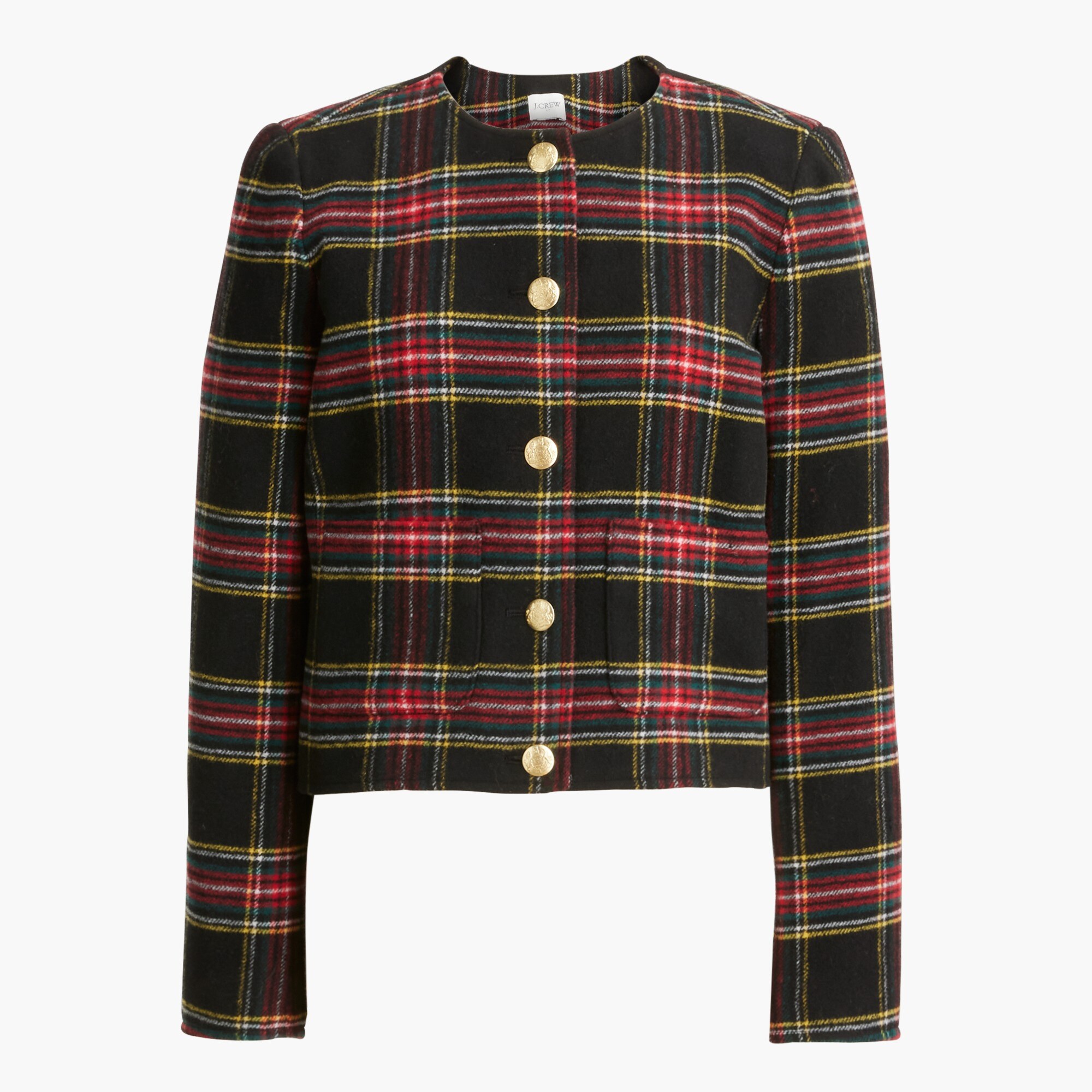 Stewart tartan wool-blend lady jacket