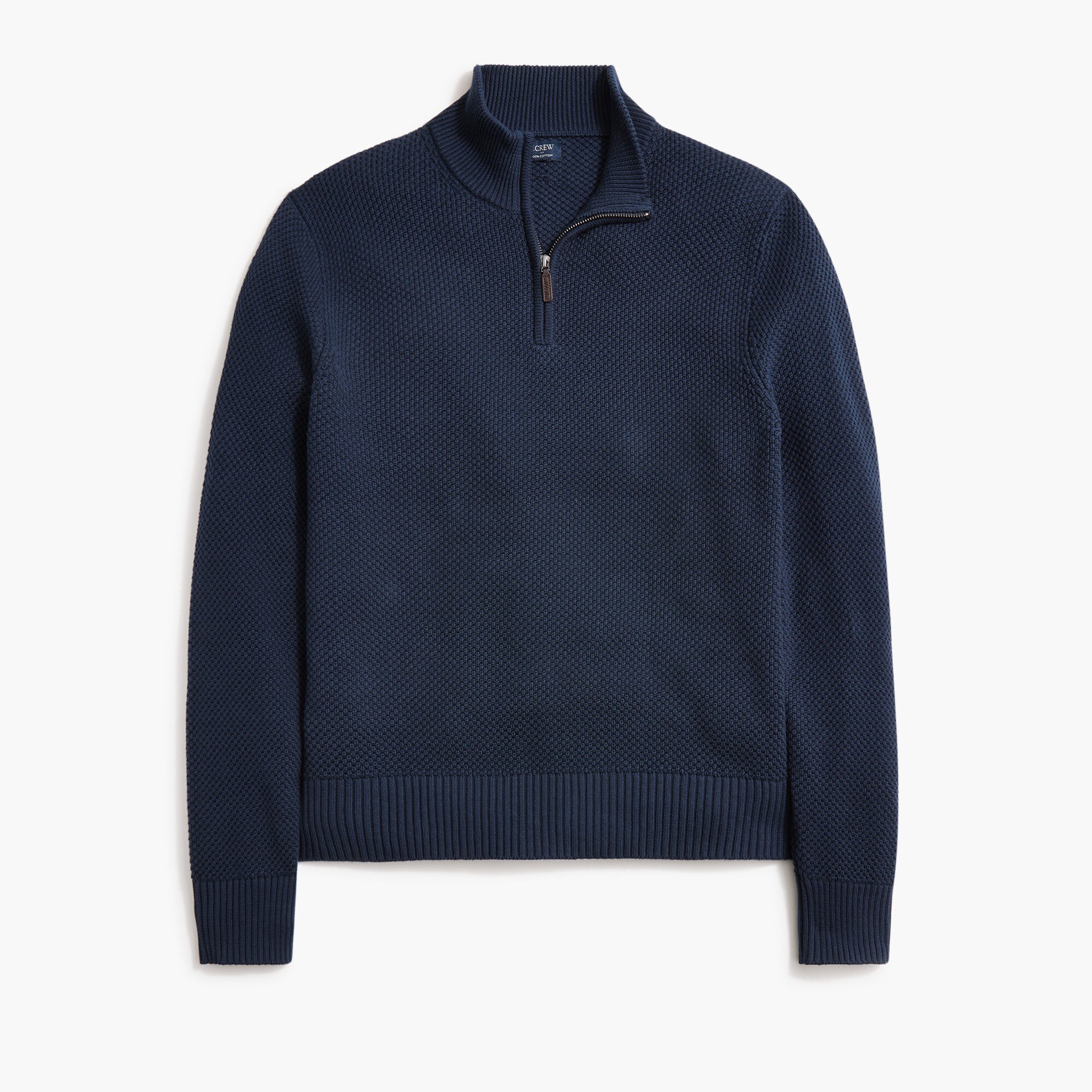 piqu&eacute; half-zip pullover for men