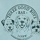 &quot;Three good boys bar&quot; dog graphic tee SOUND BLUE