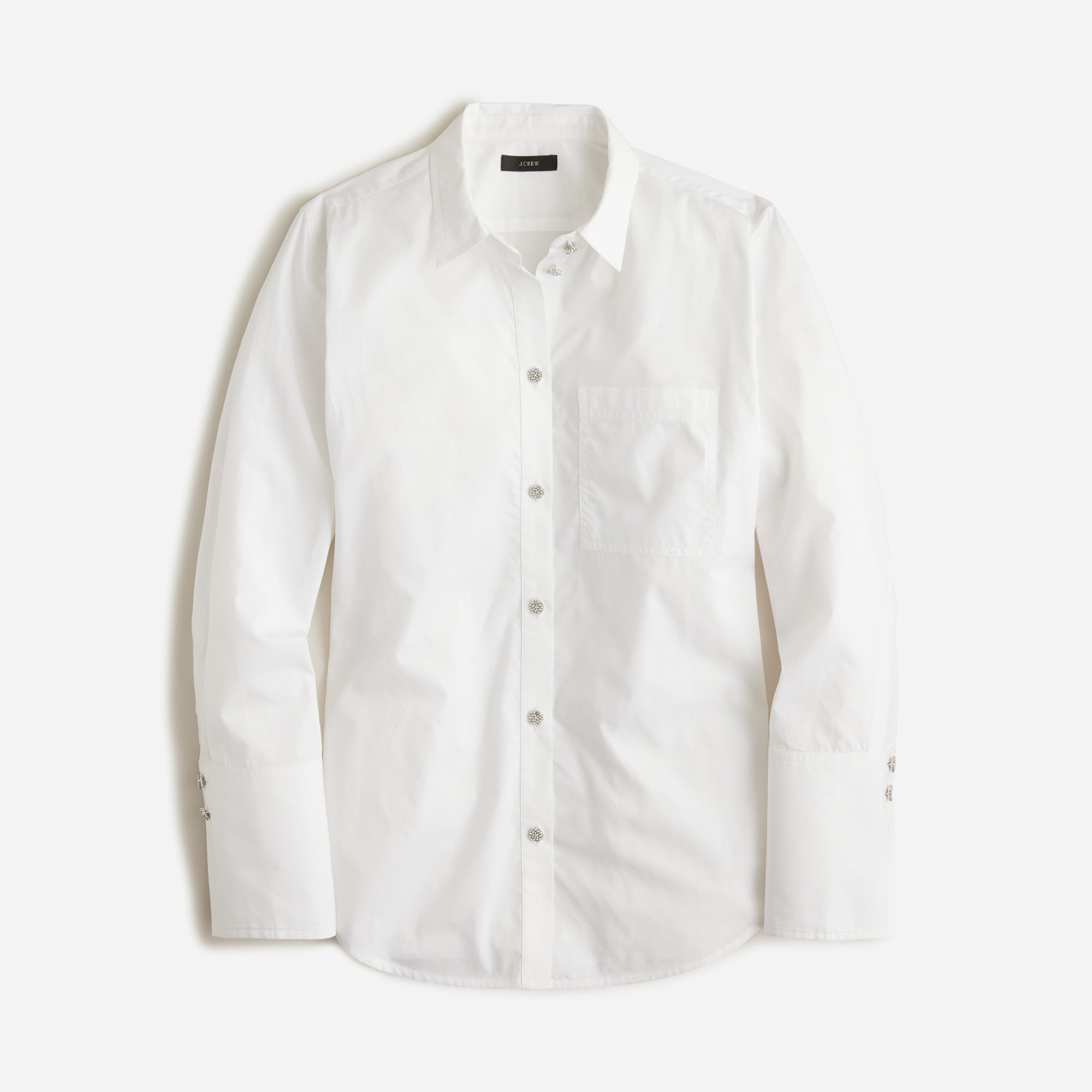 Garçon cotton poplin shirt with pearl buttons