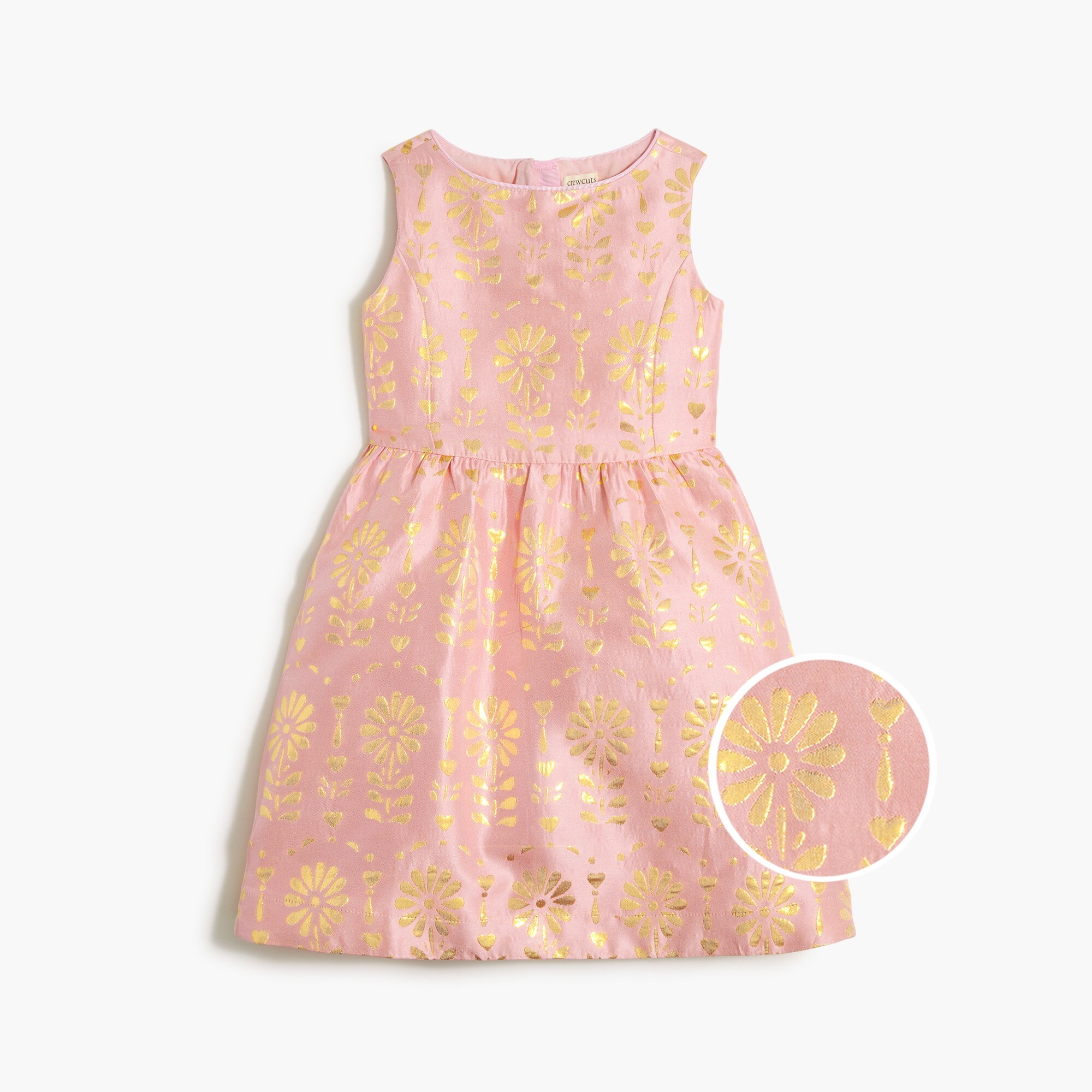 factory: girls' metallic floral brocade dress for girls