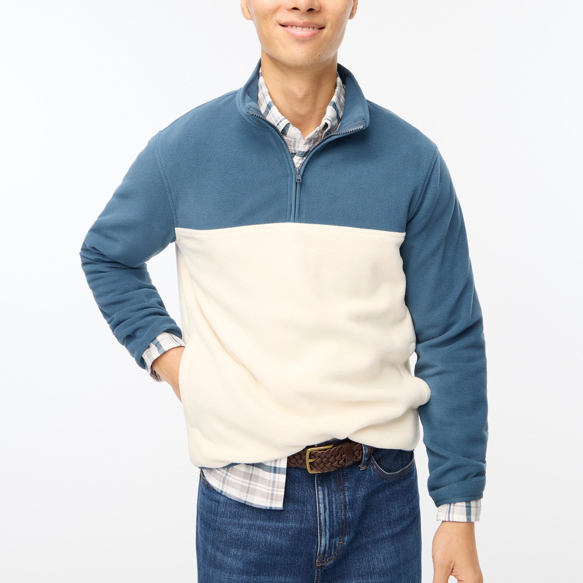 Colorblock Half zip Pullover For Men Factory