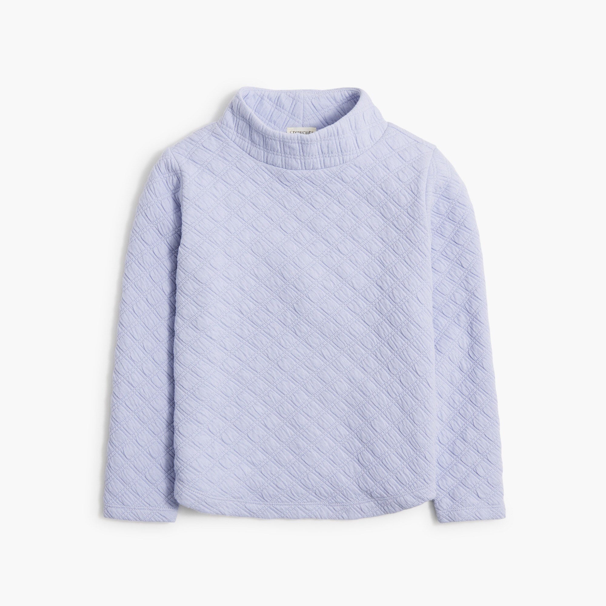Girls' quilted mockneck pullover