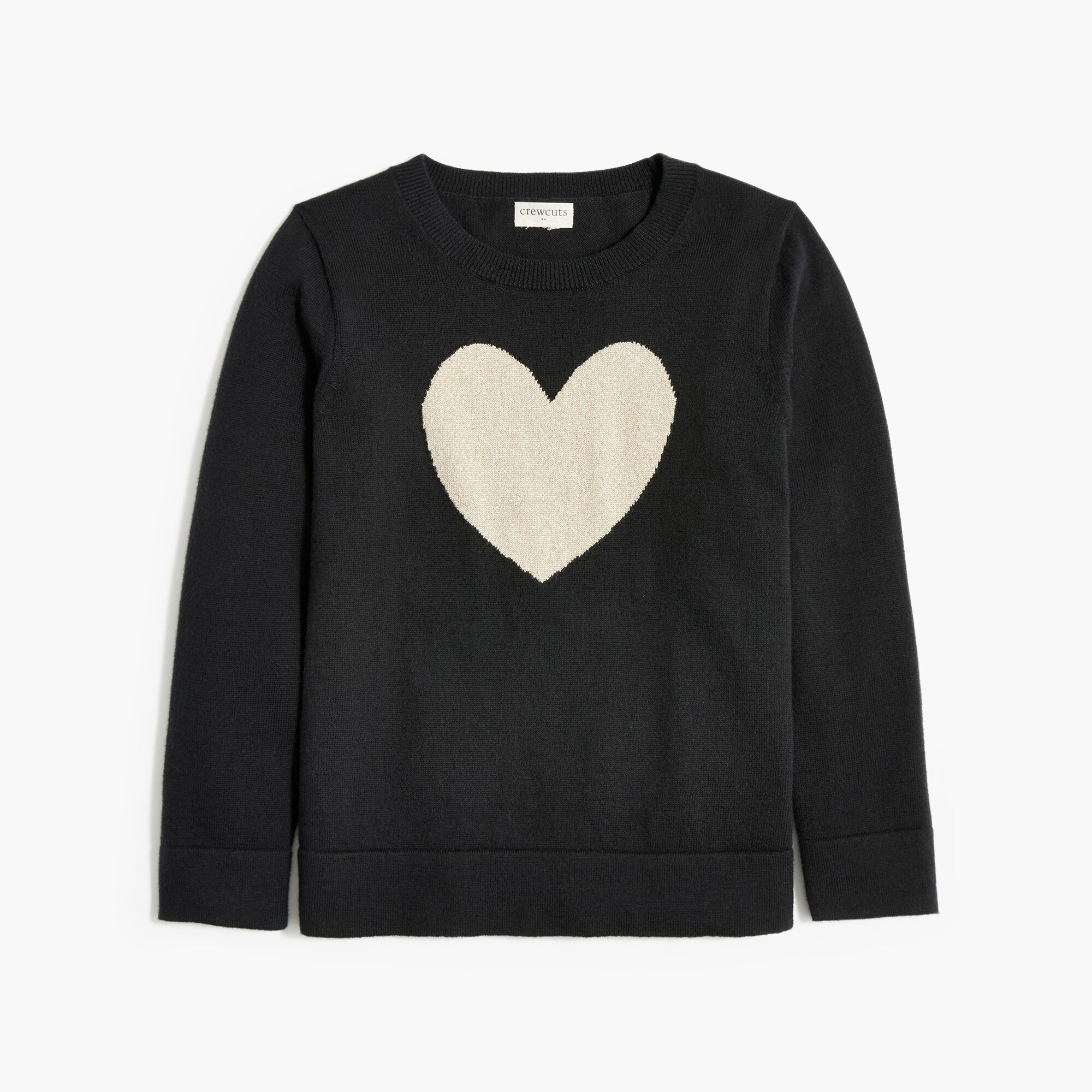 Girls' shimmer heart sweater