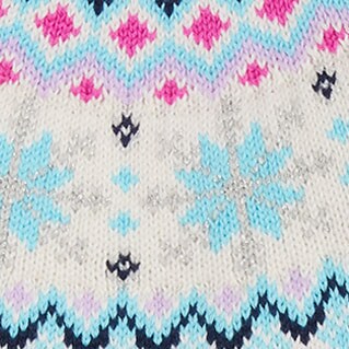 Girls' Fair Isle mockneck sweater SILVER FROST FAIR ISLE factory: girls' fair isle mockneck sweater for girls