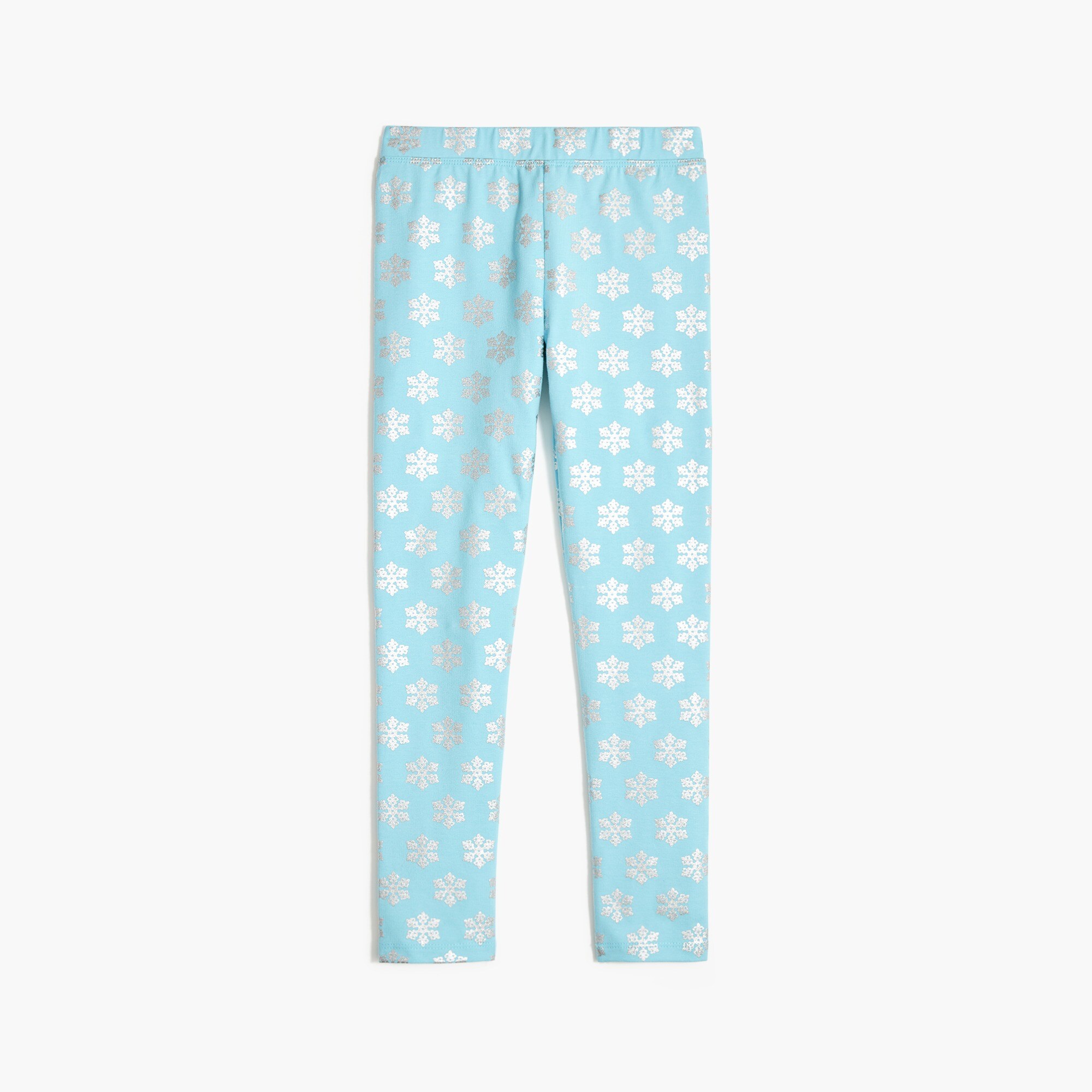 Girls' metallic snowflake leggings