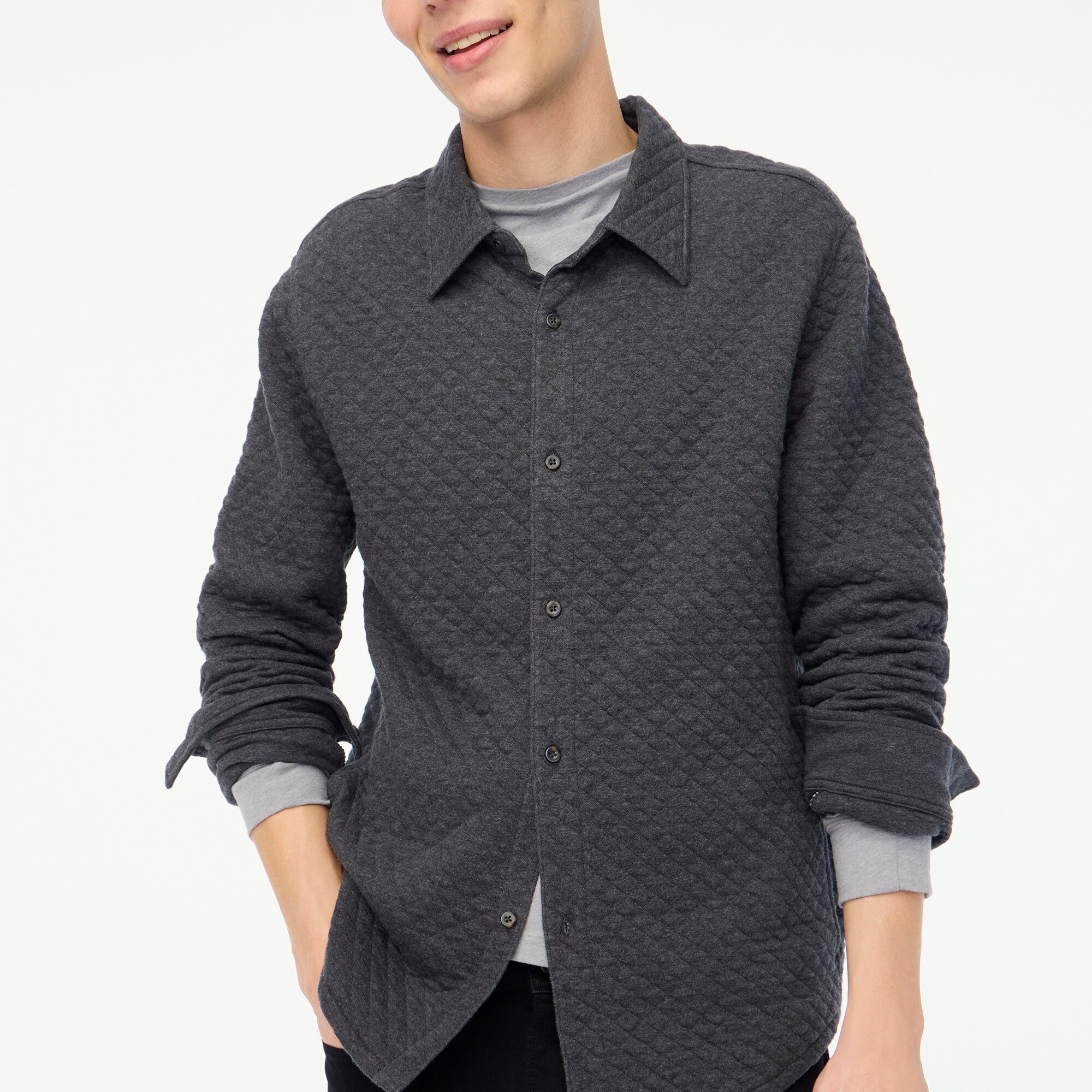 mens Quilted shirt-jacket