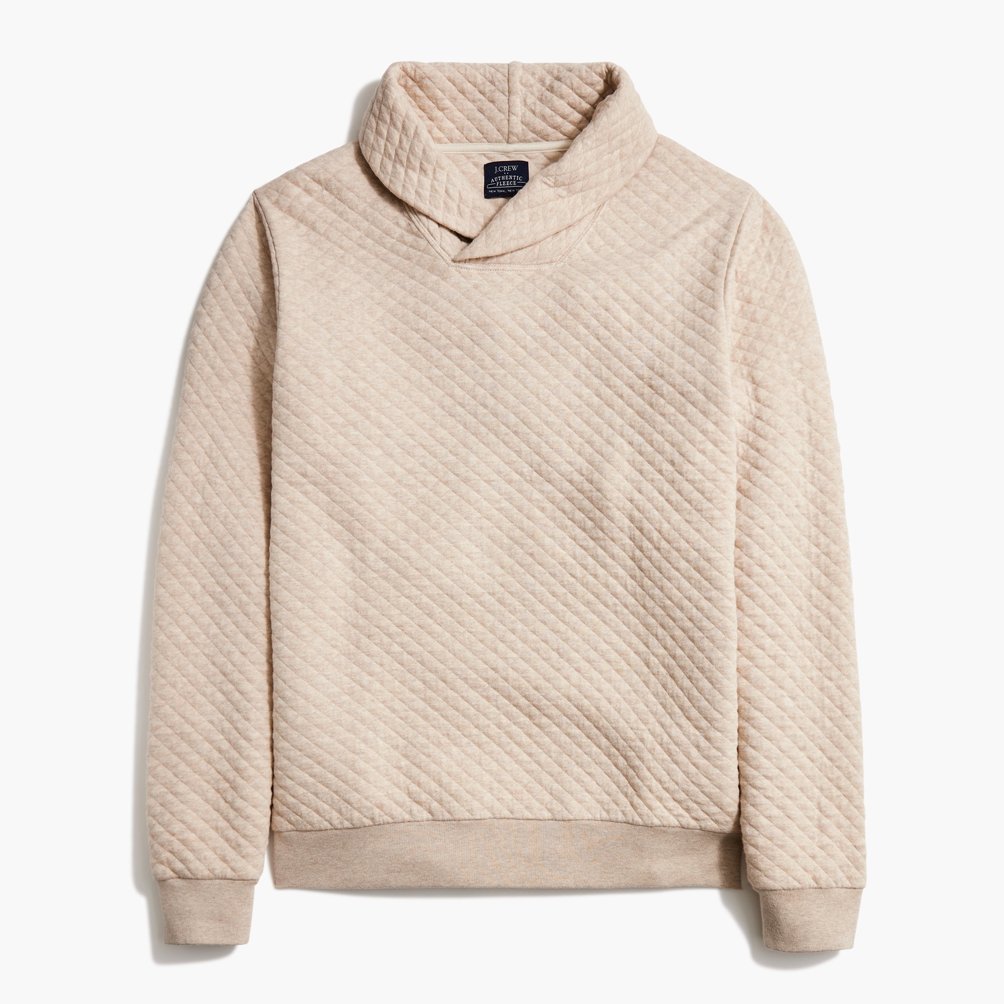 Quilted pullover with shawl collar