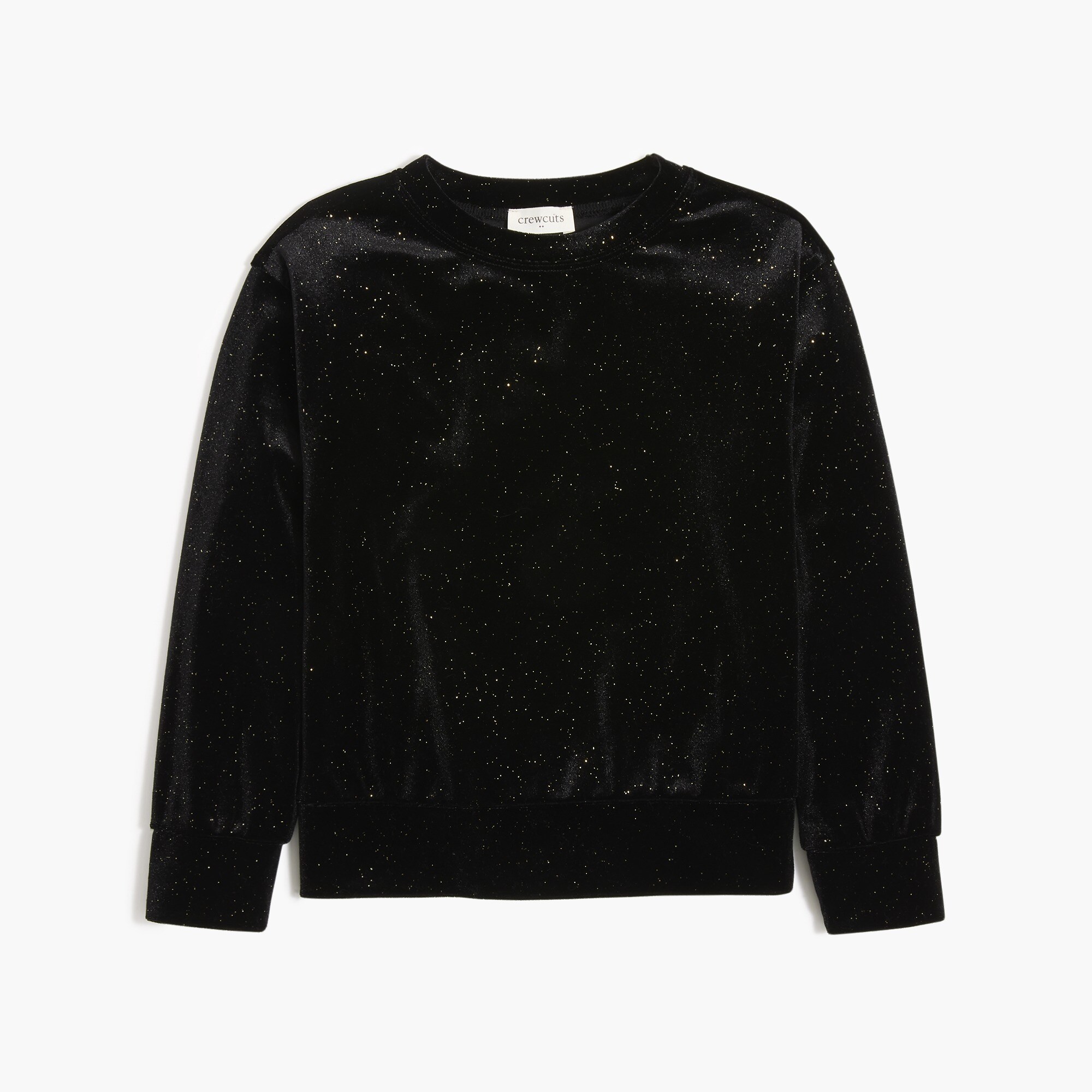 Girls' sparkle velvet crewneck sweatshirt