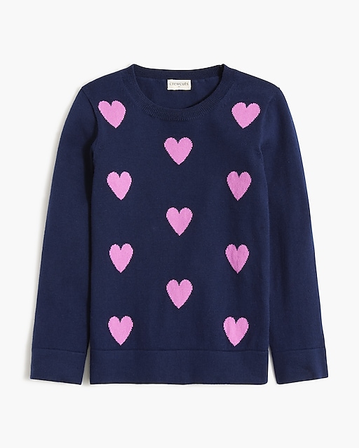  Girls' allover-heart sweater