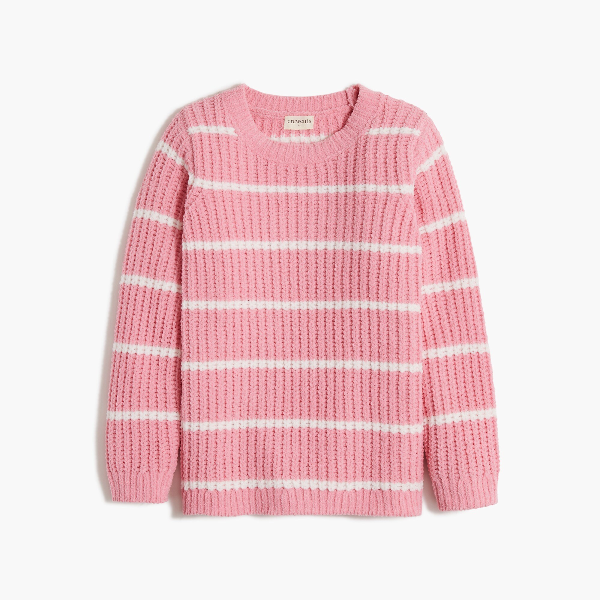 Girls' chenille striped sweater