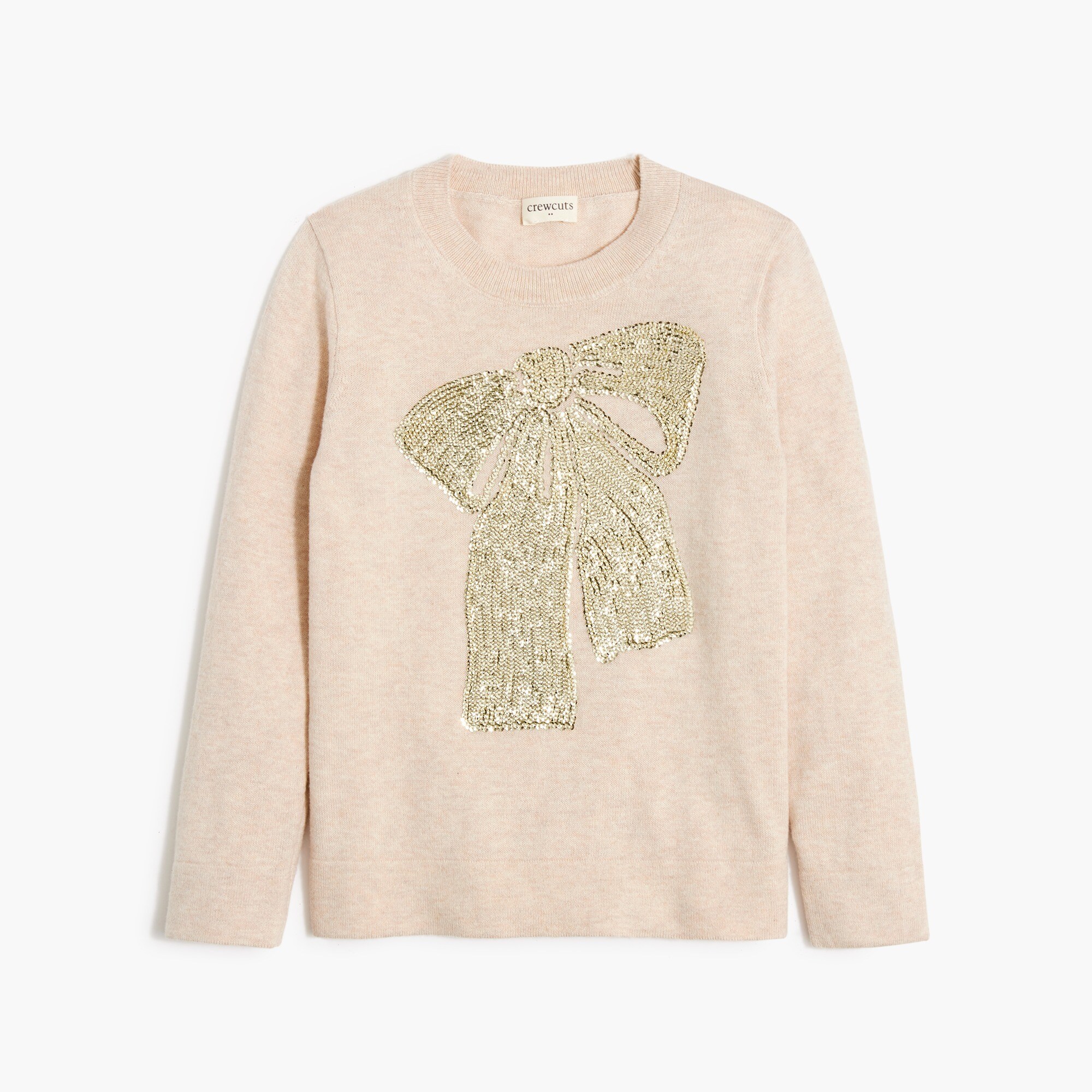 Girls' sequin bow Teddie sweater