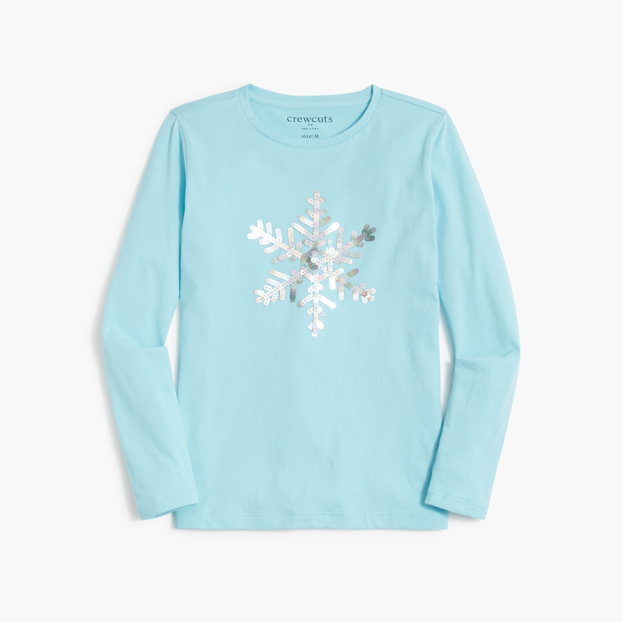 Girls' sequin snowflake graphic tee