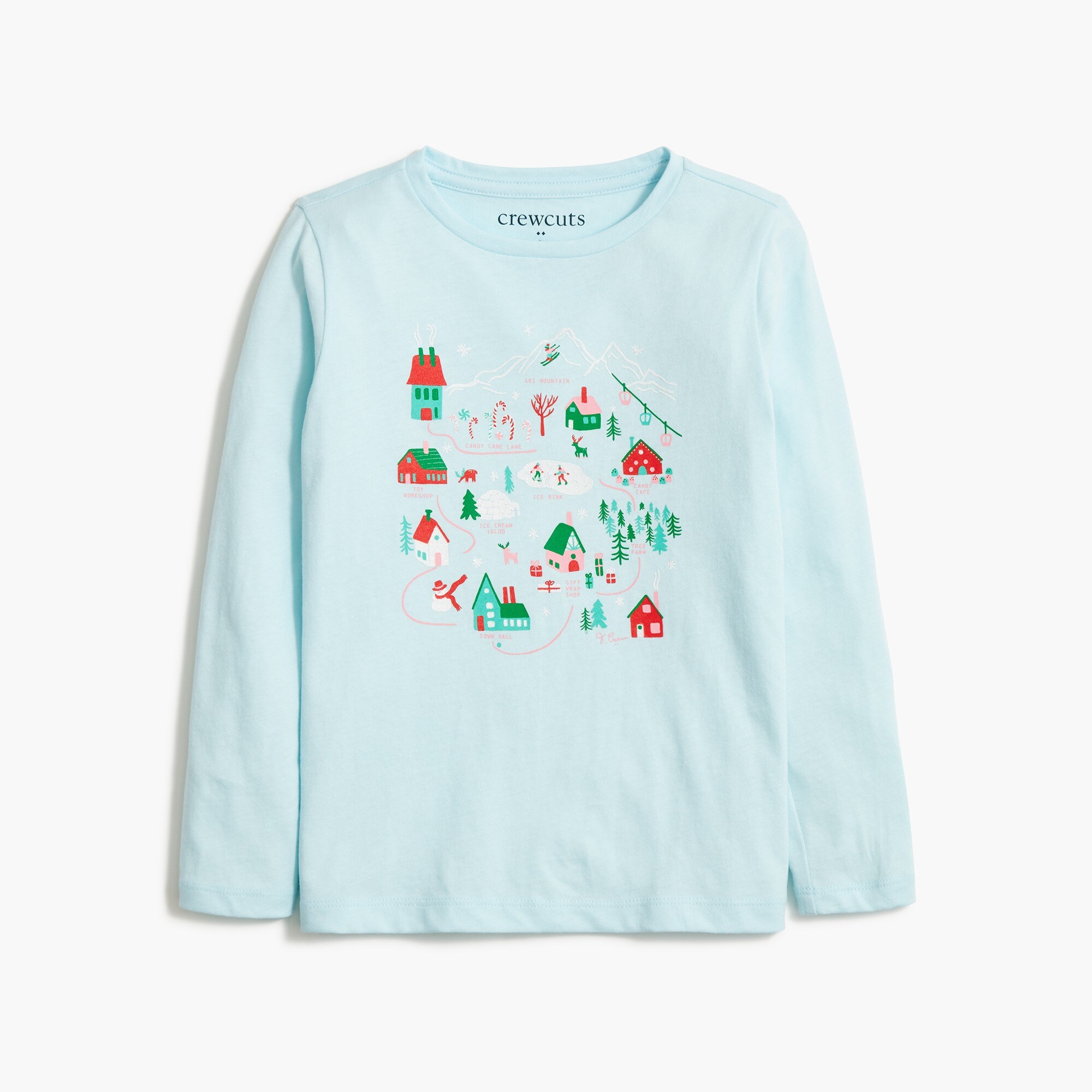 Girls' winter village graphic tee