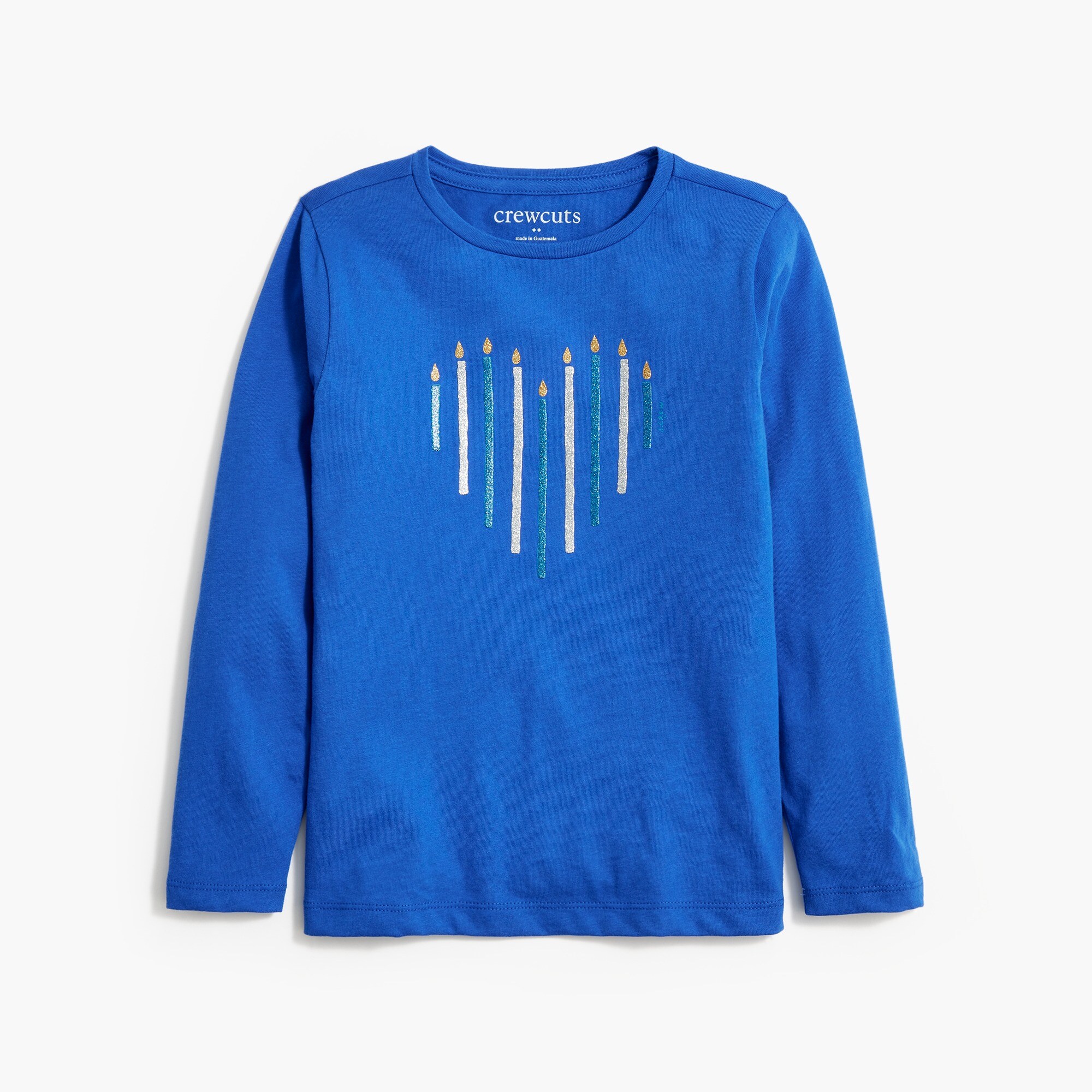 Girls' menorah candles heart graphic tee