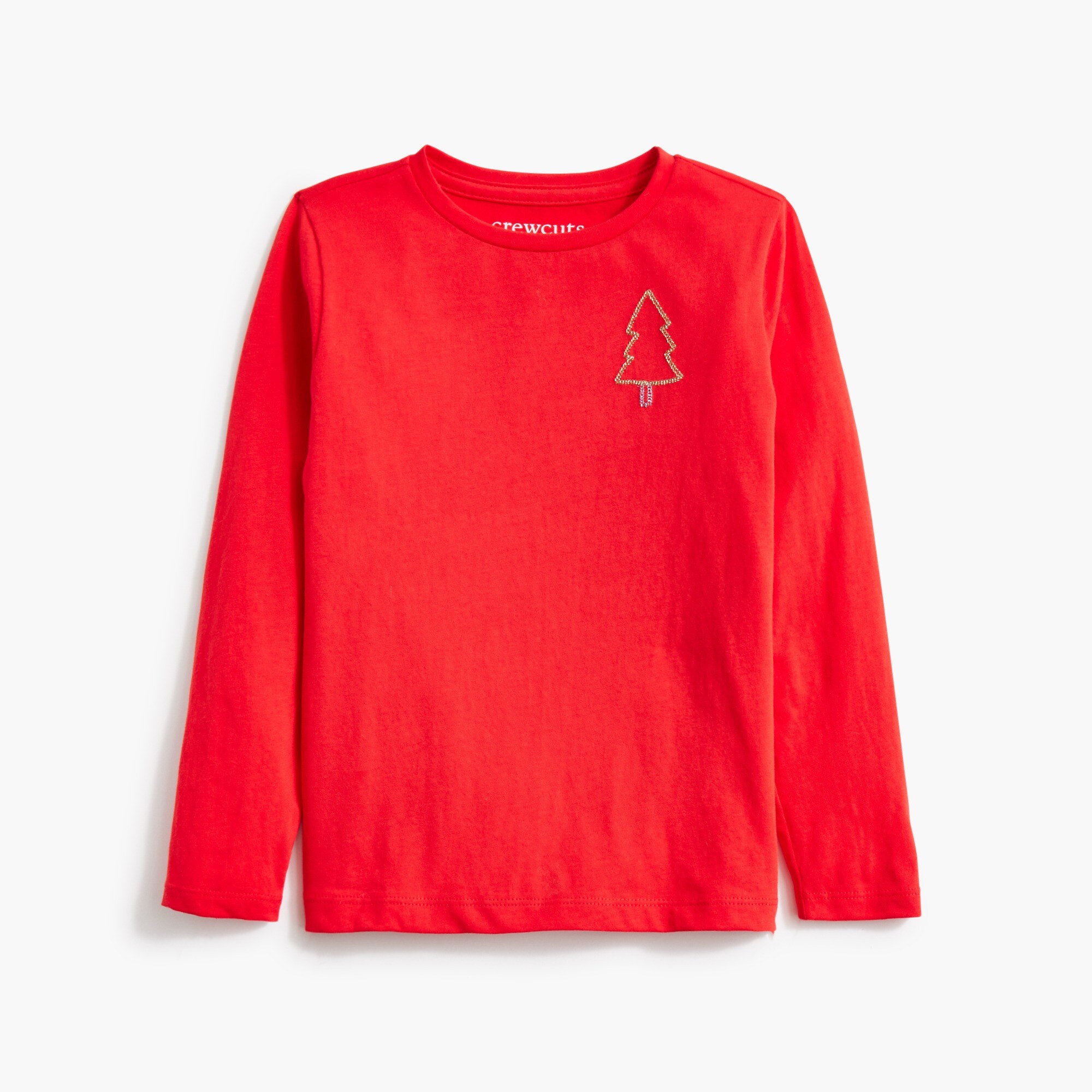 Girls' embroidered holiday tree graphic tee