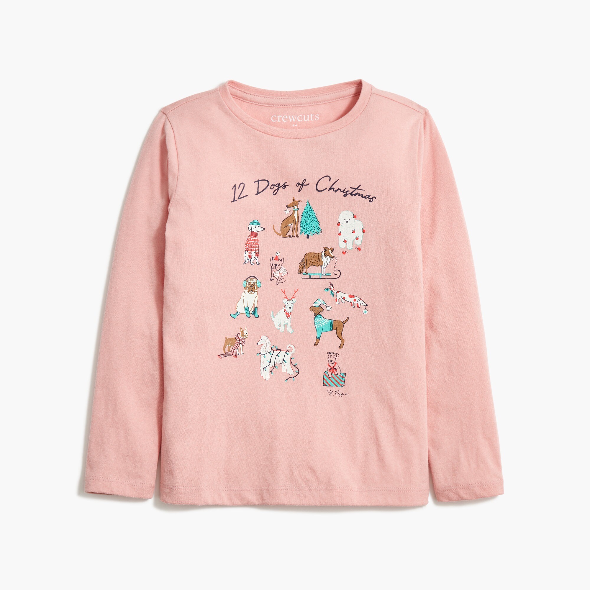 Girls' "12 dogs of Christmas" graphic tee