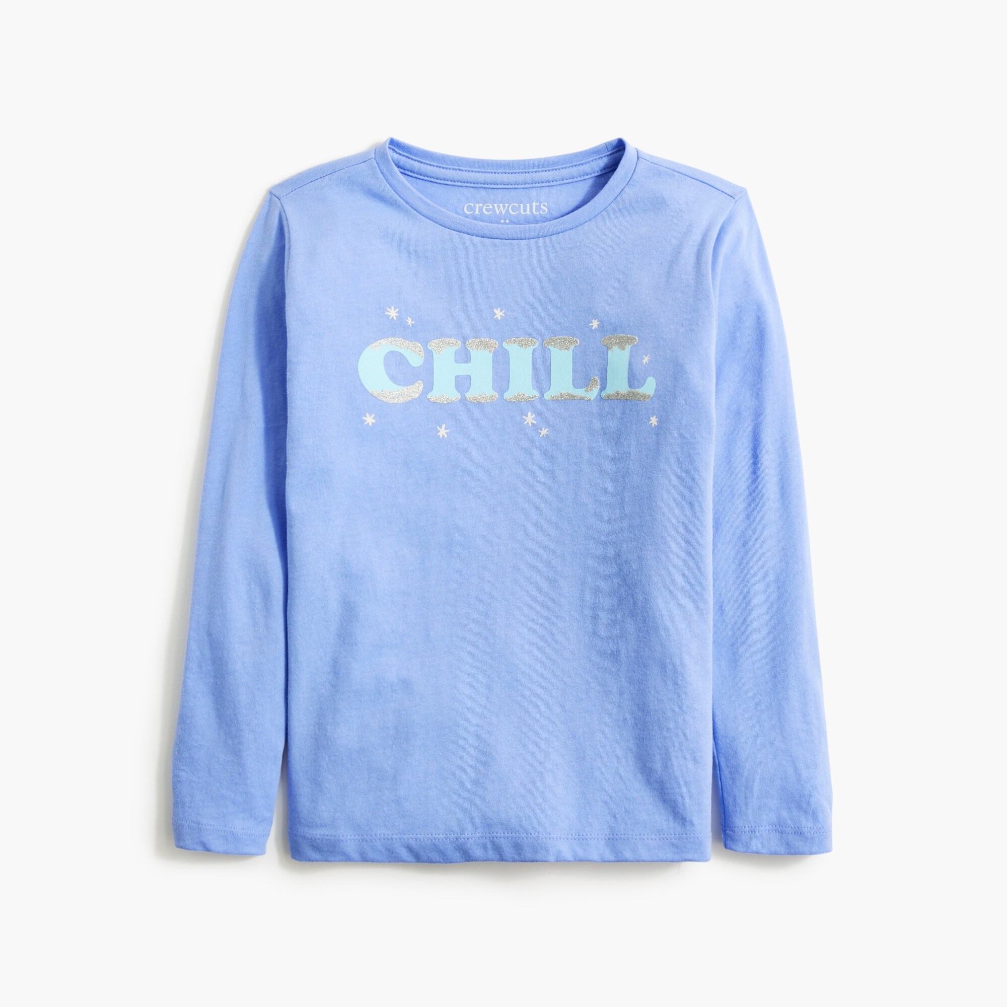 Girls' glitter "Chill" graphic tee
