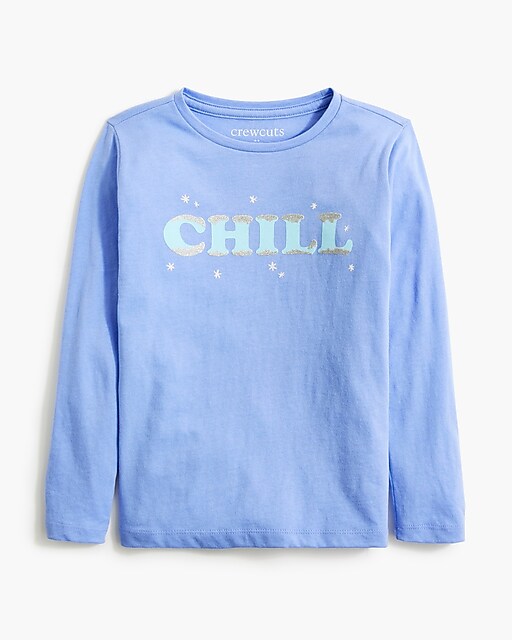  Girls' glitter &quot;Chill&quot; graphic tee
