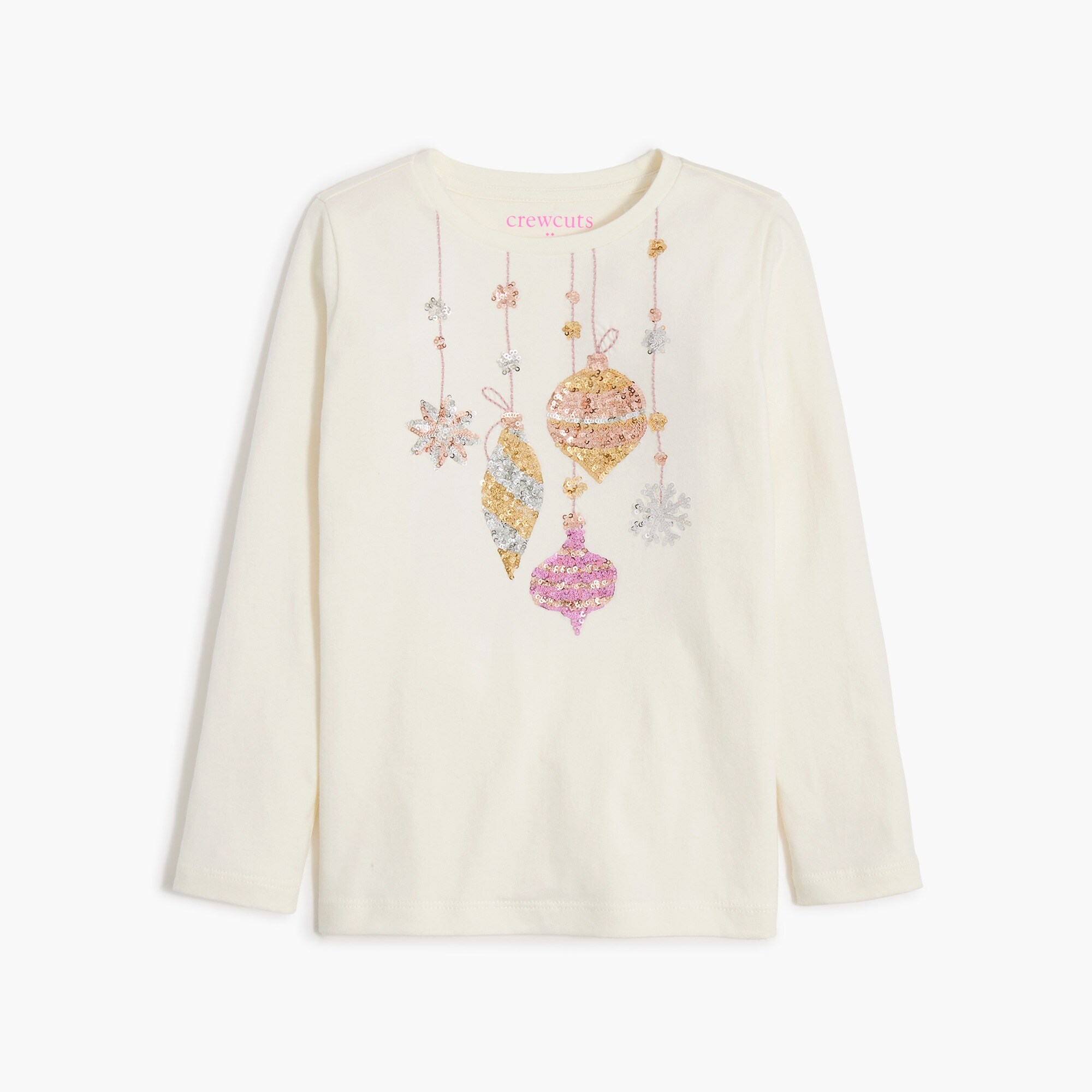 Girls' sequin ornaments graphic tee