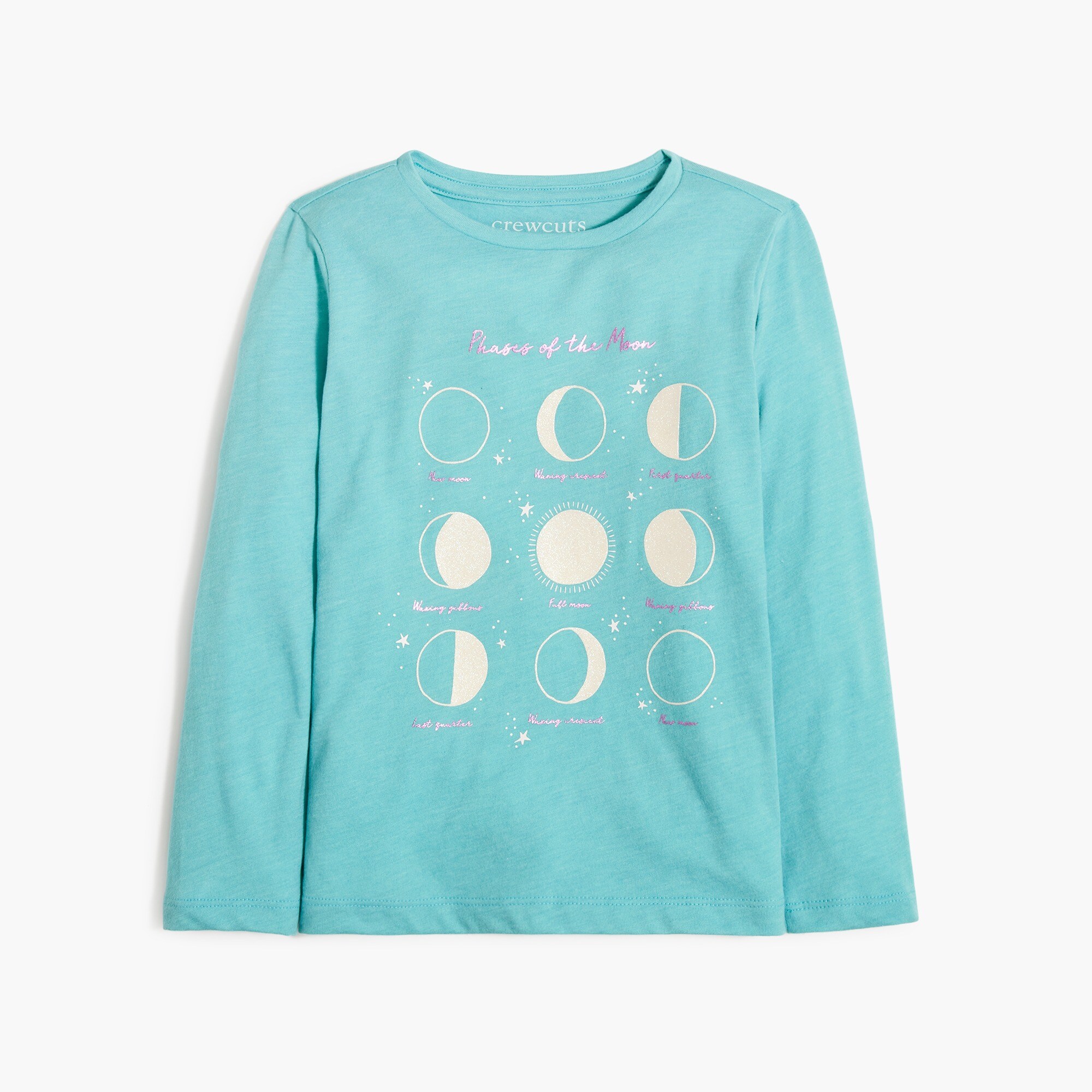 girls' moon phases graphic tee for girls