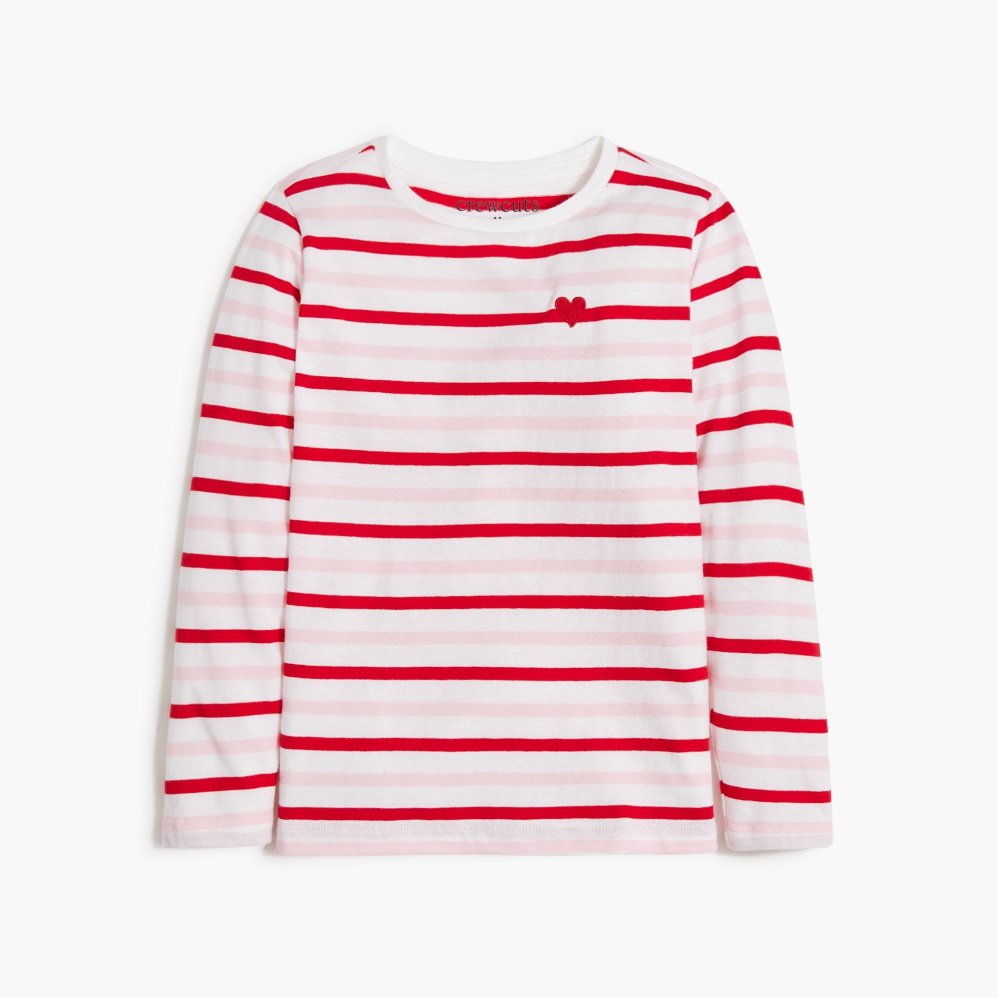Girls' embroidered heart graphic tee